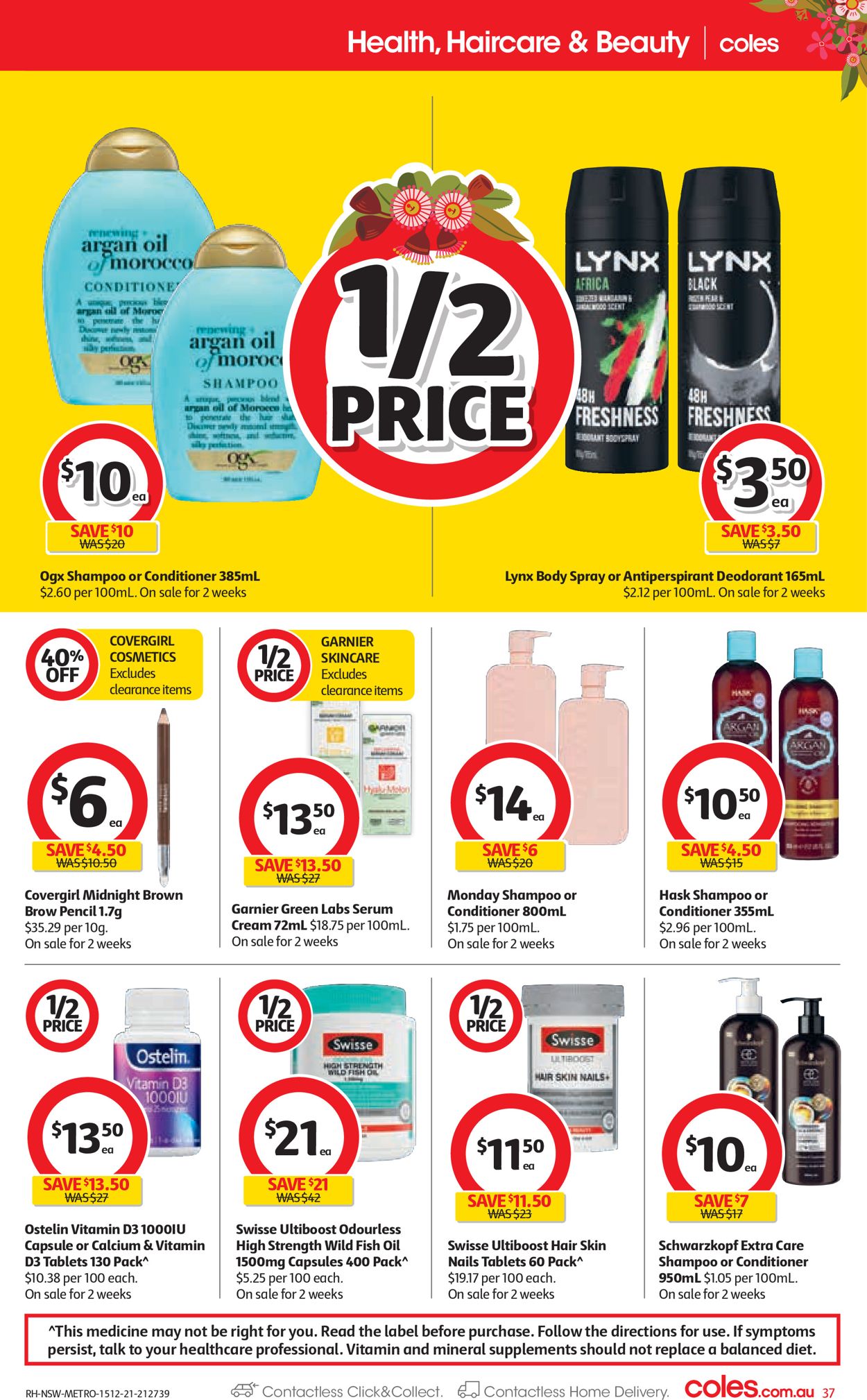 Coles HOLIDAYS 2021 Catalogue - 15/12-24/12/2021 (Page 37)