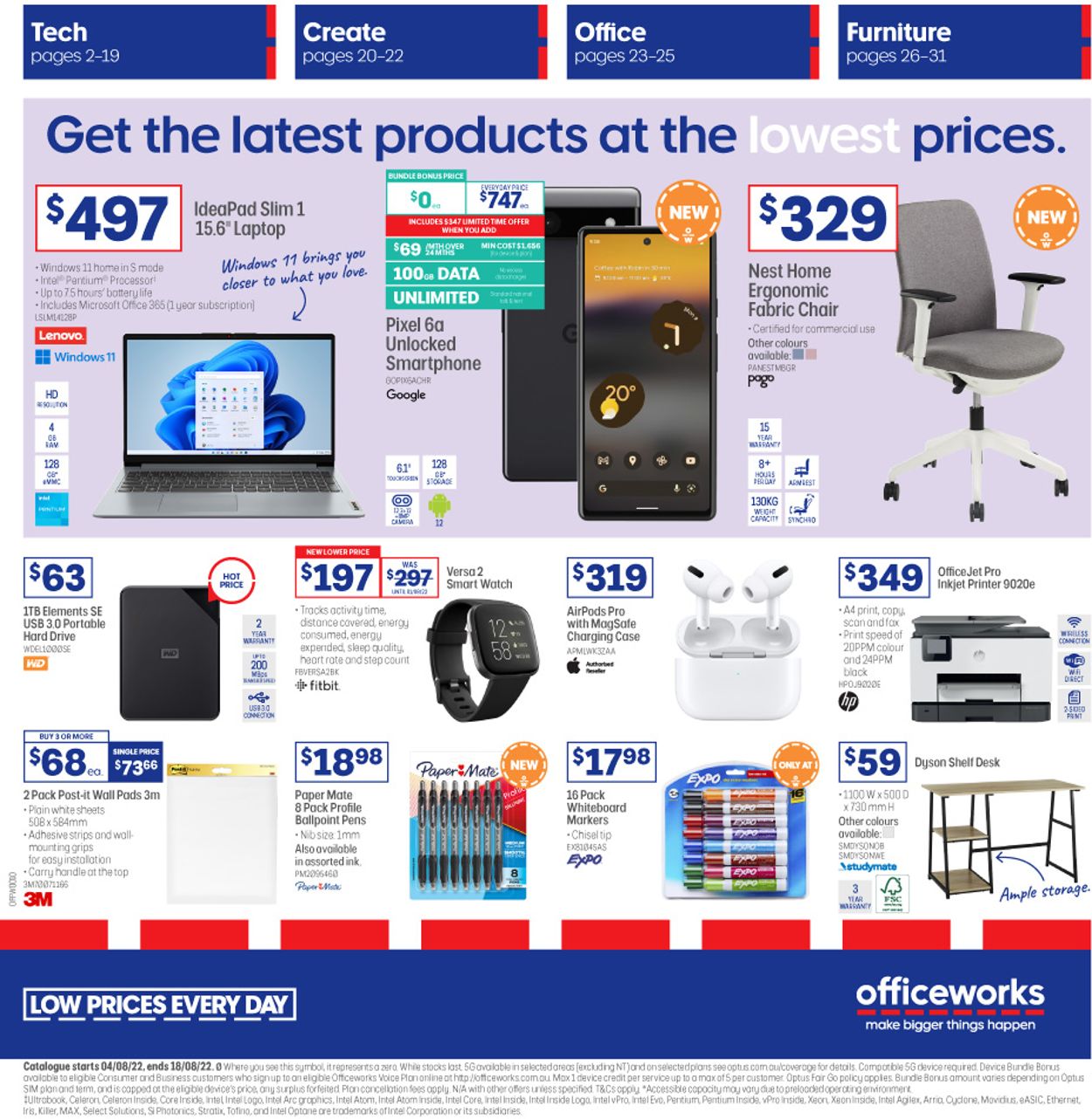 Officeworks Catalogue - 04/08-18/08/2022