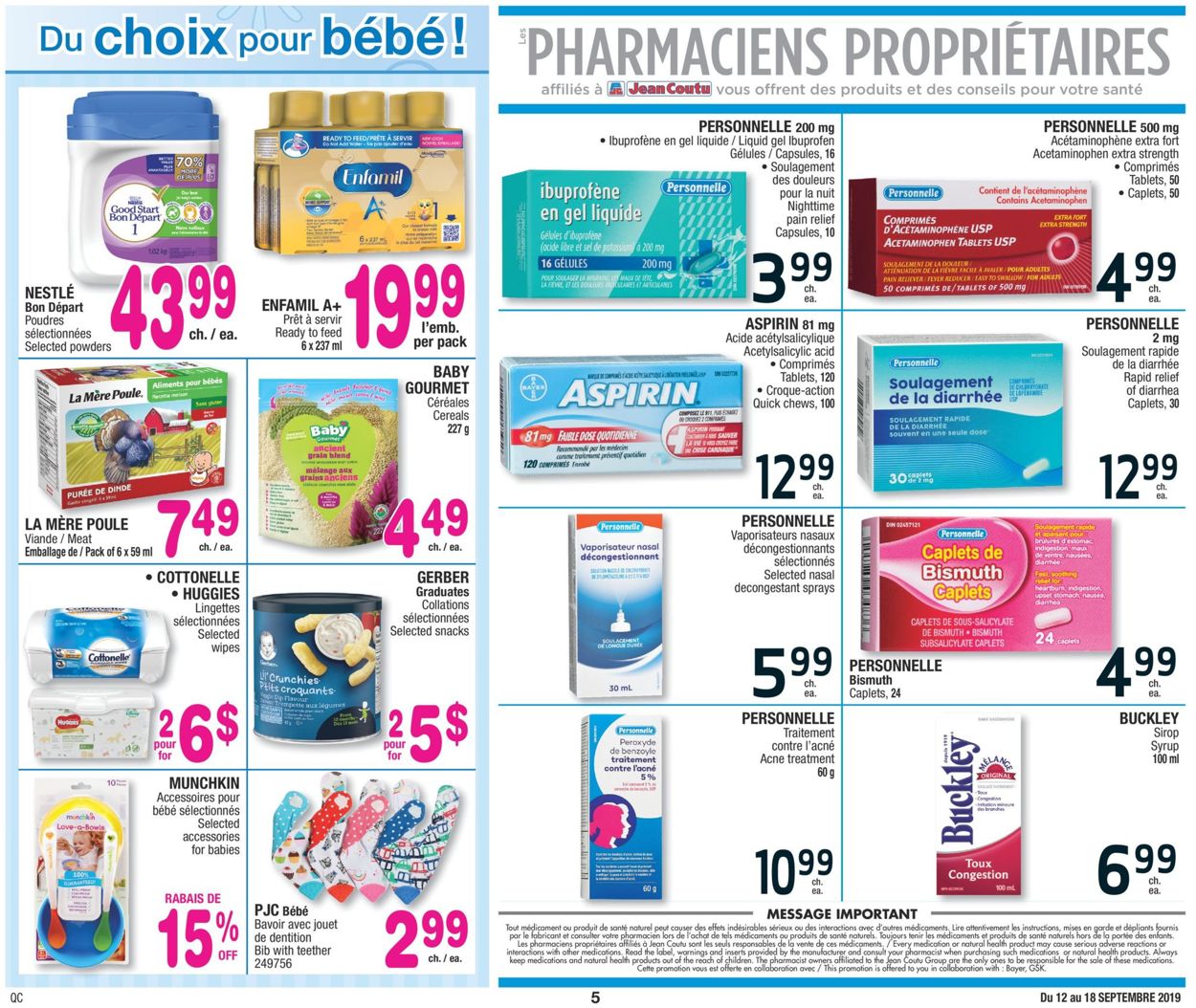 Jean Coutu Flyer - 09/12-09/18/2019 (Page 5)