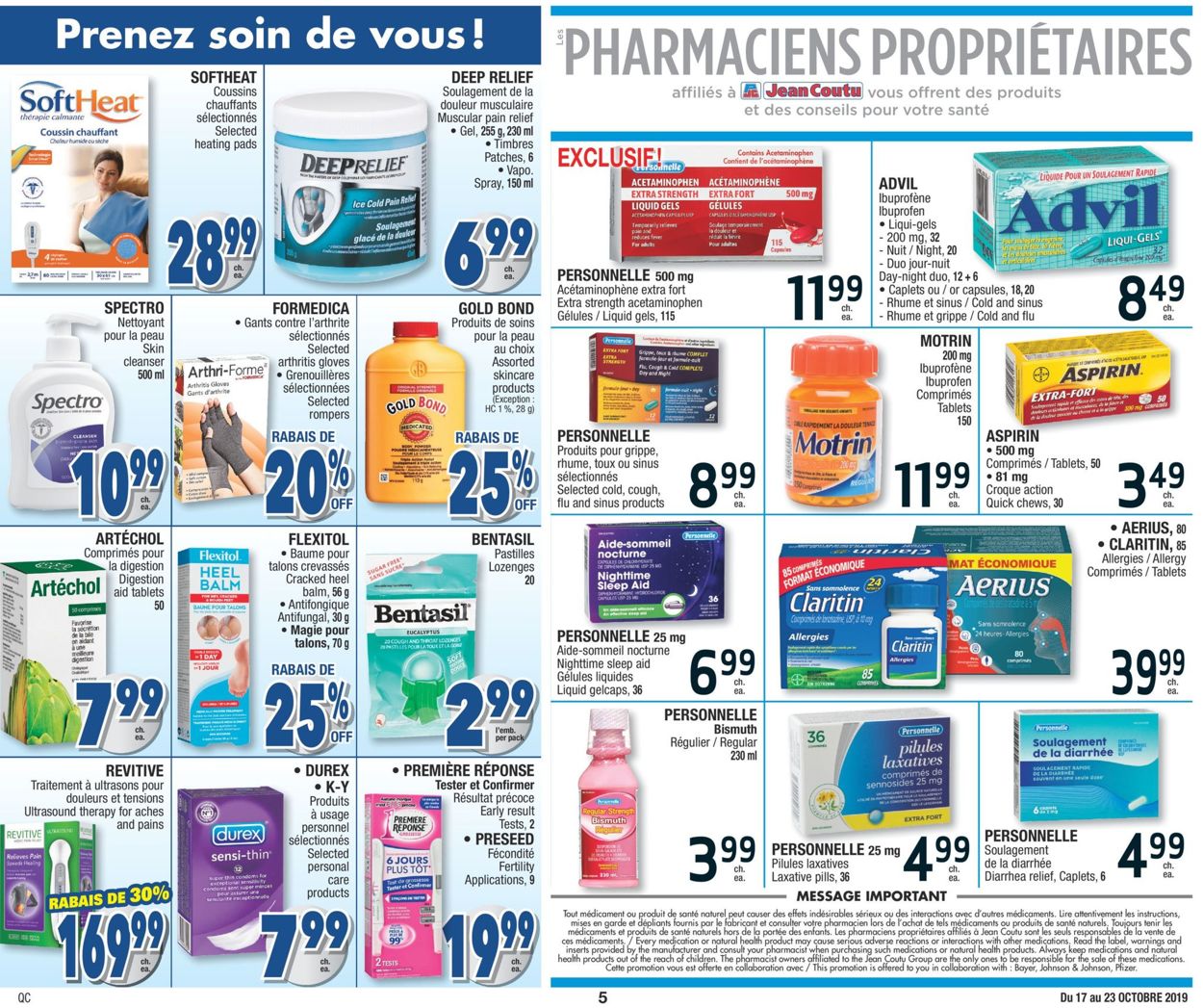 Jean Coutu Flyer - 10/17-10/23/2019 (Page 5)