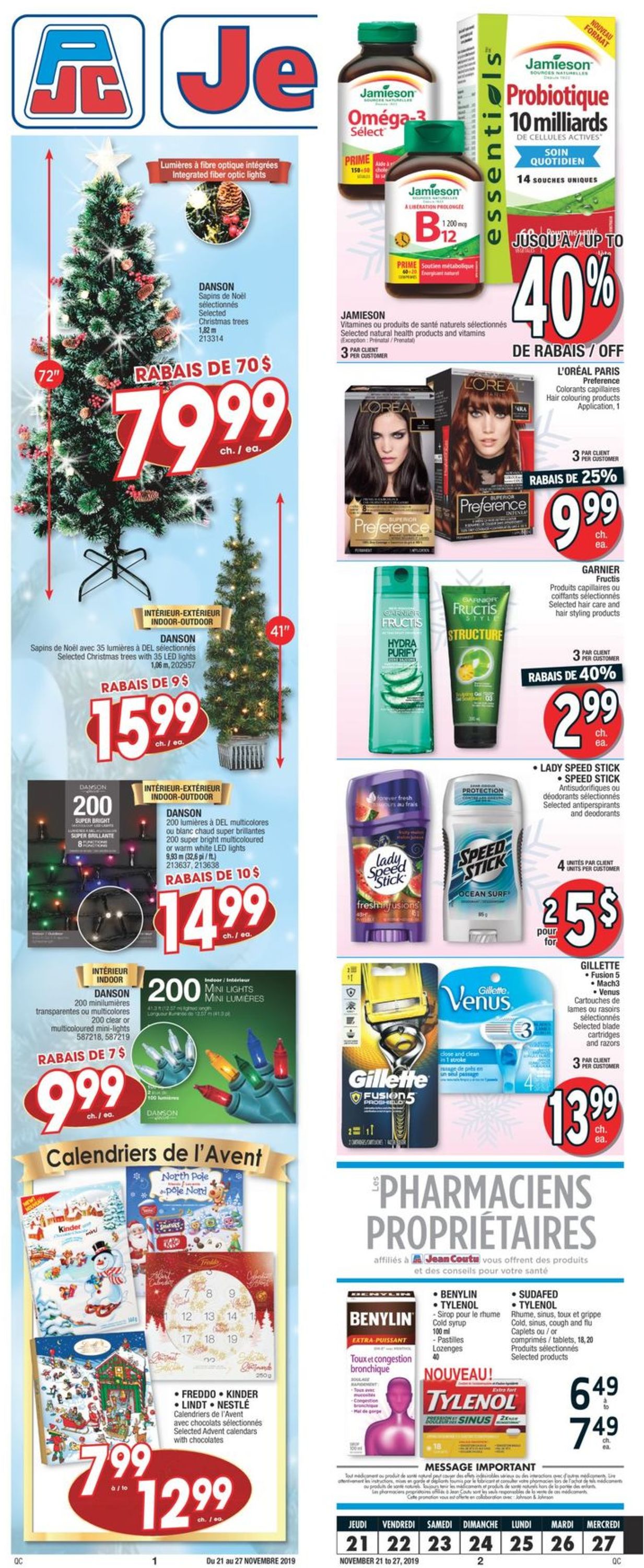 Jean Coutu Holiday Flyer 2019 Flyer - 11/21-11/27/2019