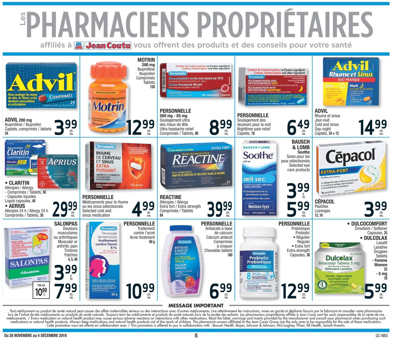 Jean Coutu Flyer - 11/28-12/04/2019 (Page 5)