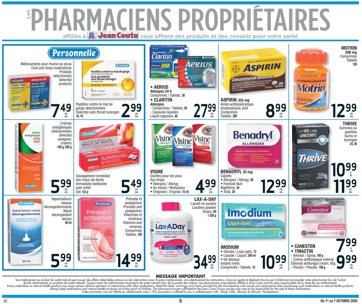 Jean Coutu Flyer - 10/01-10/07/2020 (Page 5)