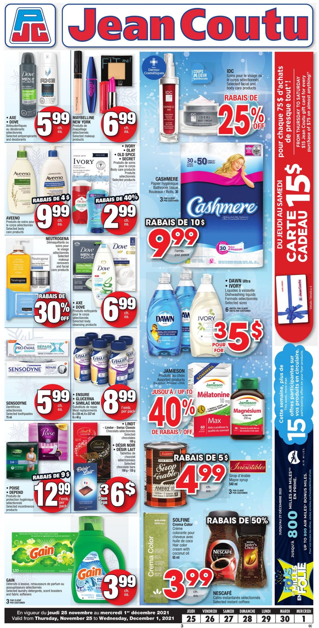 Jean Coutu BLACK FRIDAY 2021 Flyer - 11/25-12/01/2021