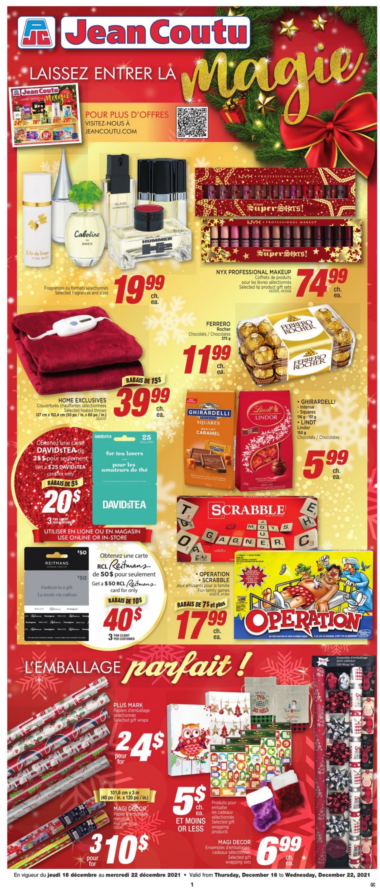 Jean Coutu CHRISTMAS 2021 Flyer - 12/16-12/22/2021