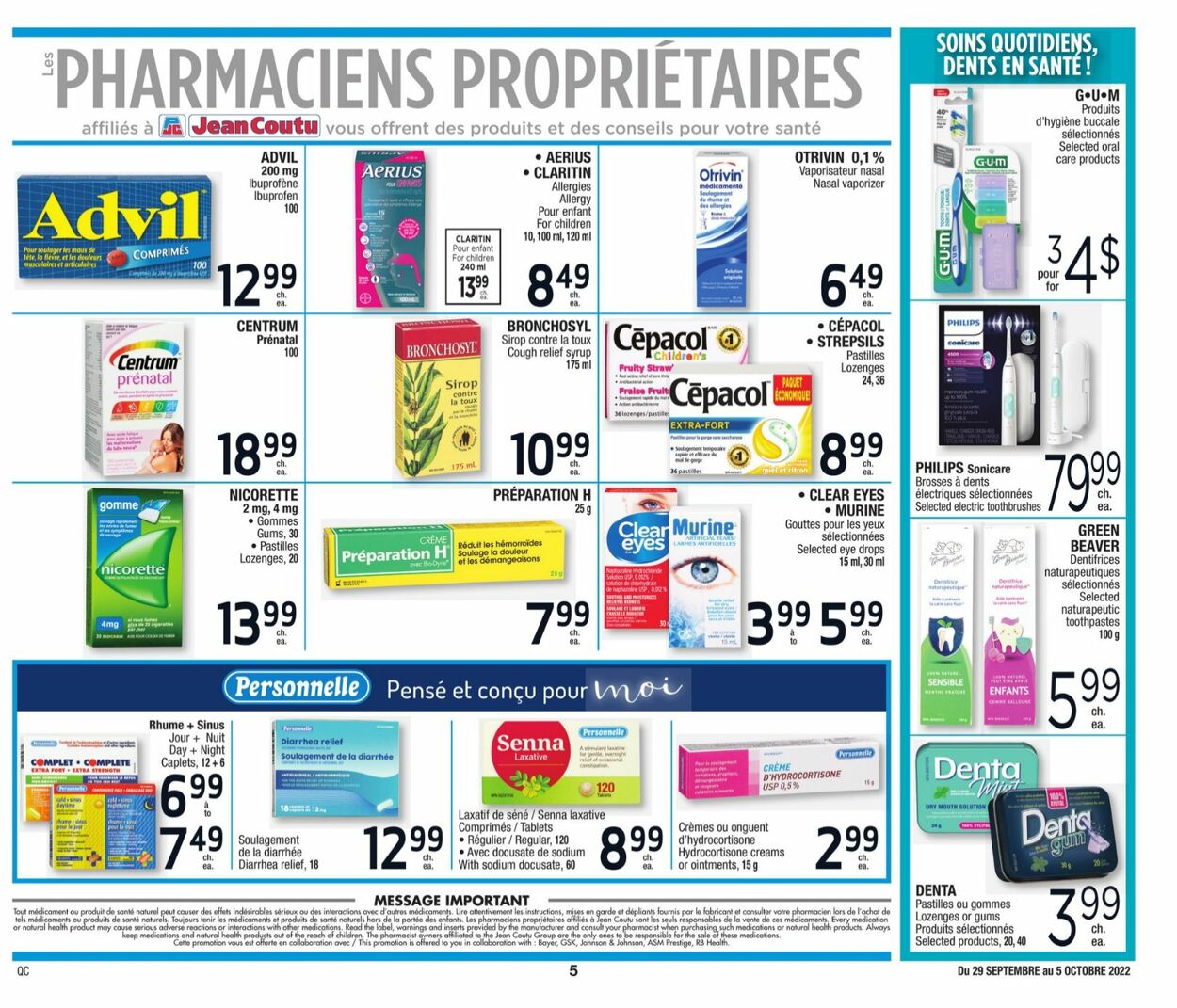 Jean Coutu Flyer - 09/29-10/05/2022 (Page 5)