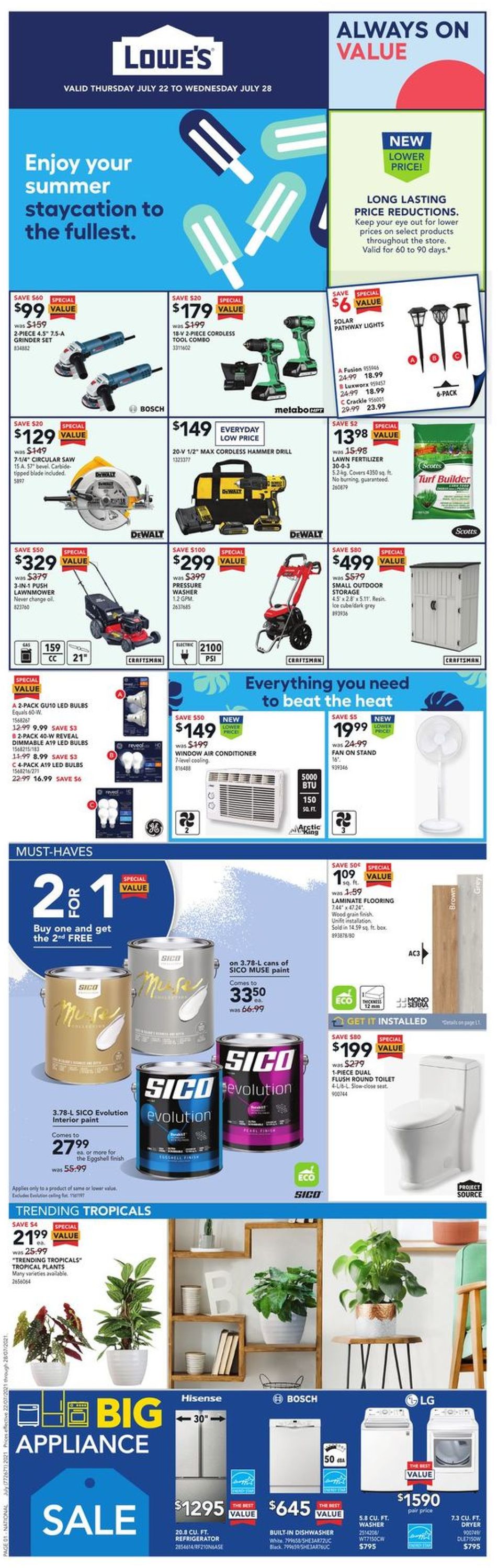 Lowes Flyer - 07/22-07/28/2021