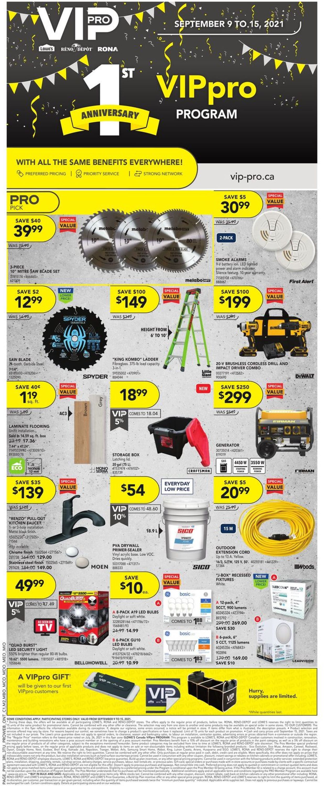 Lowes Flyer - 09/09-09/15/2021