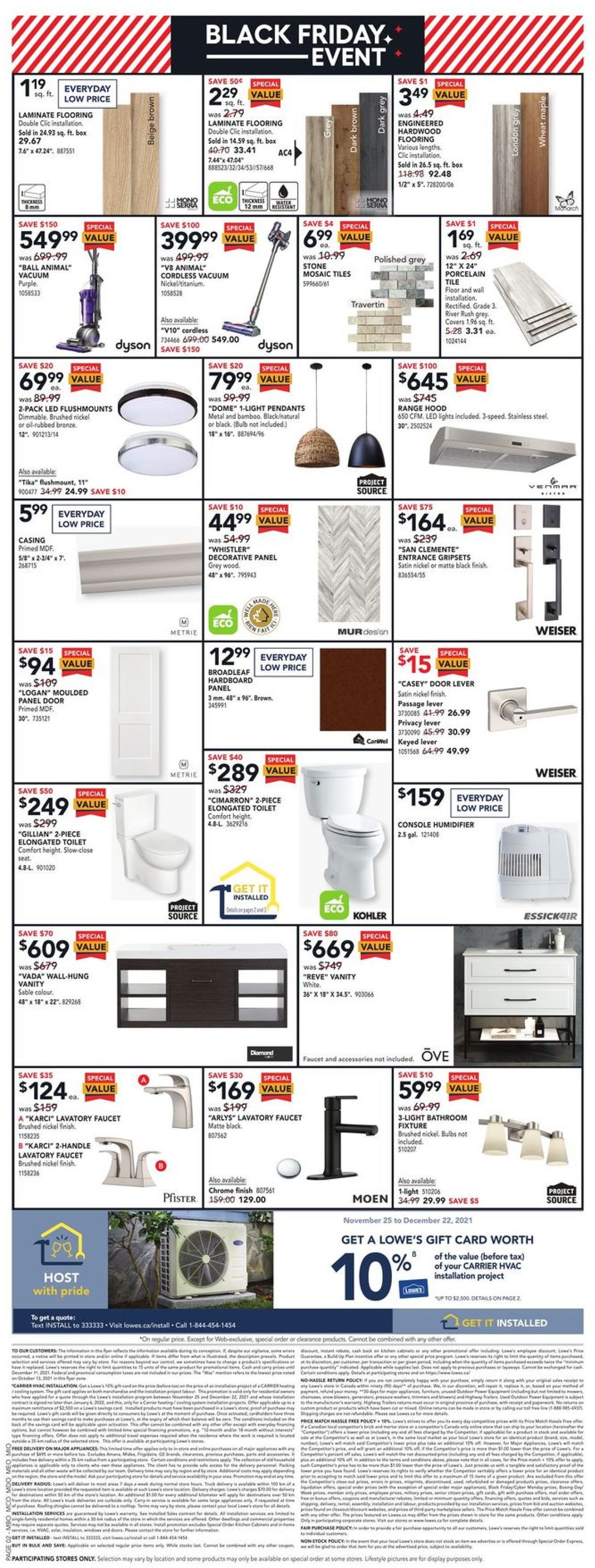 Lowes BLACK FRIDAY 2021 Flyer - 11/25-12/01/2021 (Page 3)