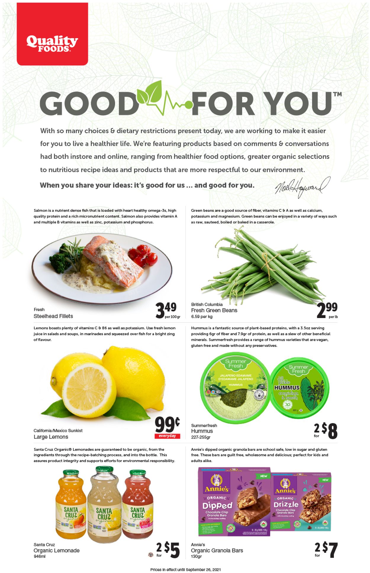 Quality Foods Flyer - 09/13-09/19/2021