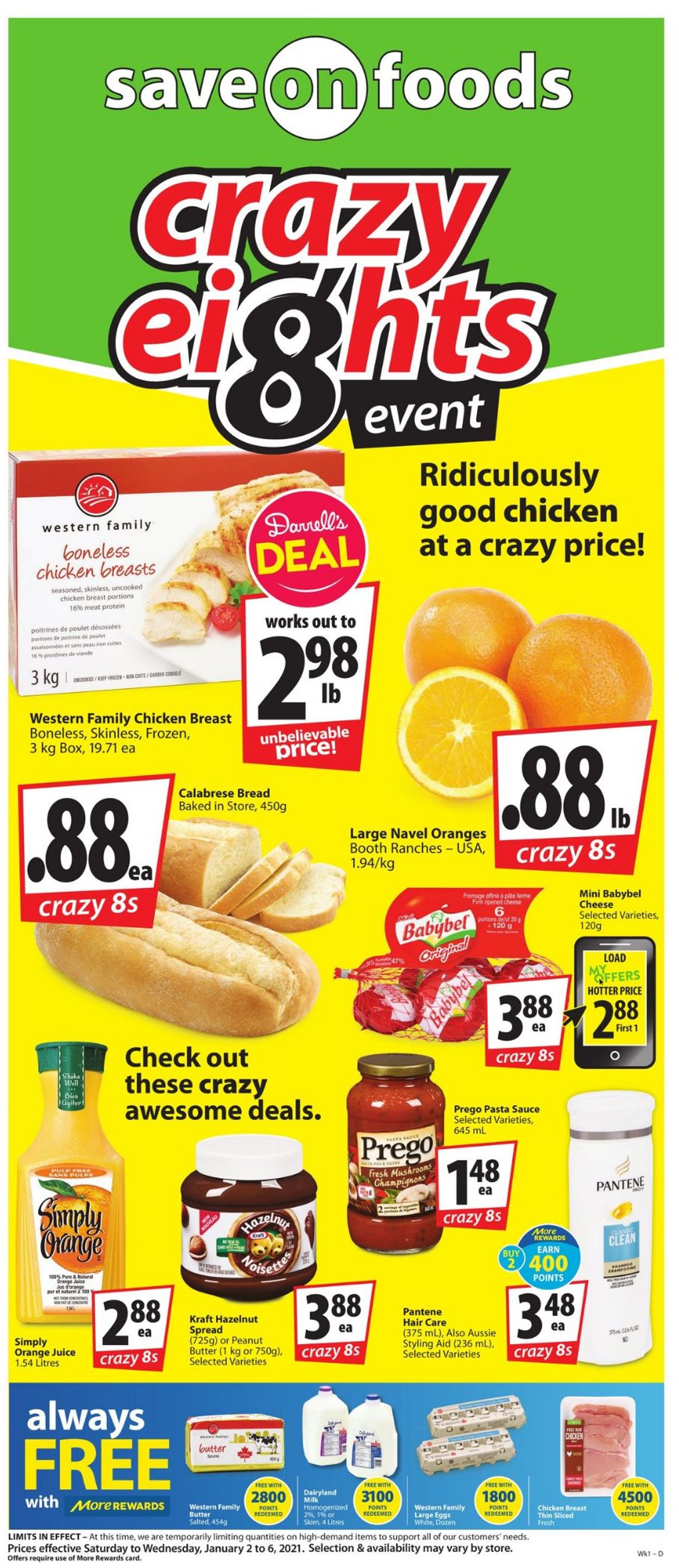 Save-On-Foods - Crazy Eigths 2021 Flyer - 01/02-01/06/2021