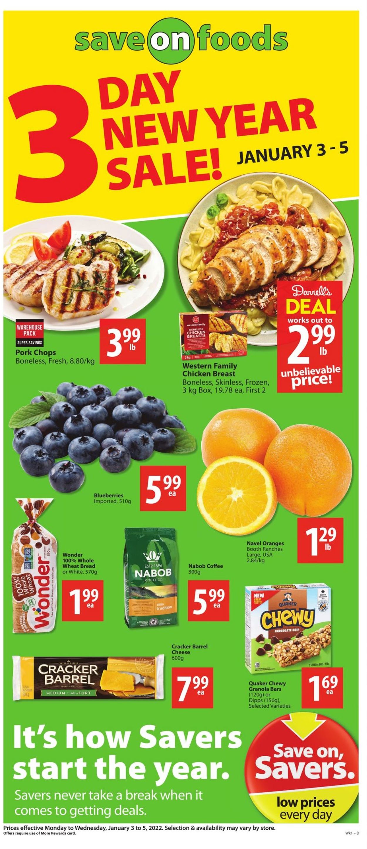 Save-On-Foods Flyer - 01/03-01/05/2022