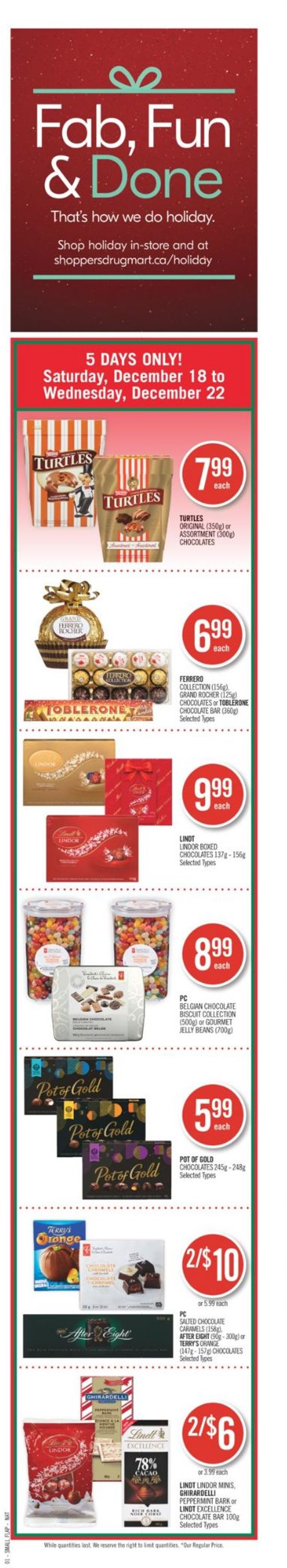 Shoppers HOLIDAYS 2021 Flyer - 12/18-12/22/2021