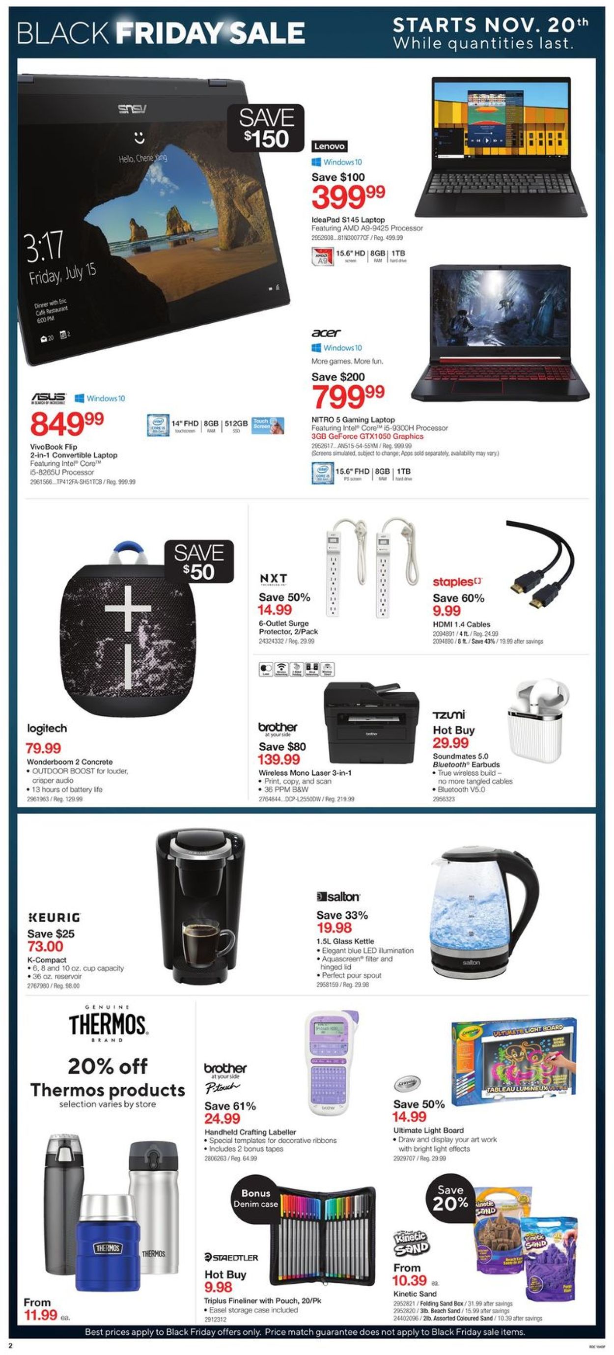 Staples BLACK FRIDAY SALE 2019 Flyer - 11/20-11/28/2019 (Page 2)