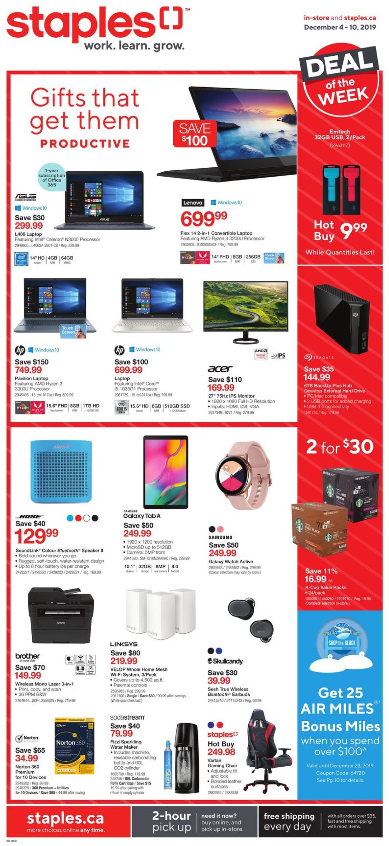 Staples HOLIDAY FLYER 2019 Flyer - 12/04-12/10/2019