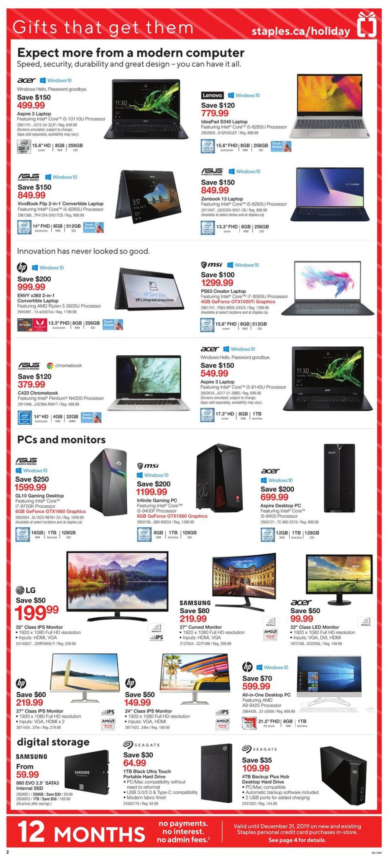 Staples HOLIDAY FLYER 2019 Flyer - 12/18-12/24/2019 (Page 2)