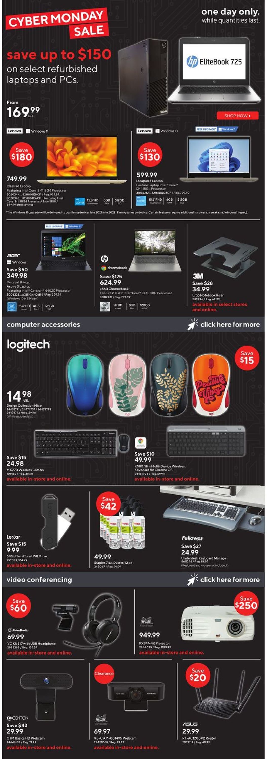 Staples CYBER MONDAY 2021 Flyer - 11/29-11/29/2021 (Page 2)