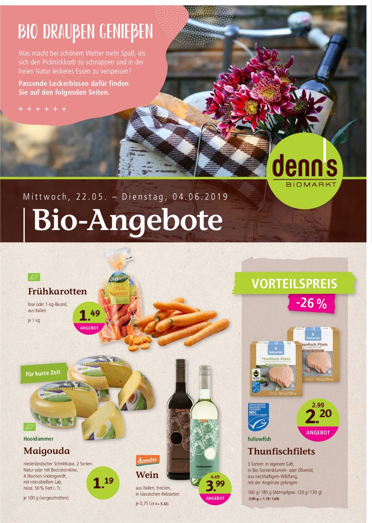 Denn's Biomarkt Prospekt - Aktuell vom 22.05-04.06.2019