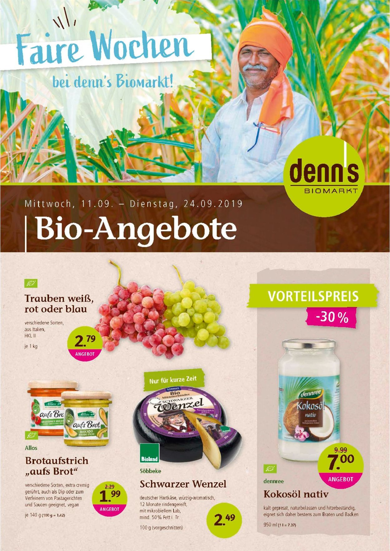 Denn's Biomarkt Prospekt - Aktuell vom 11.09-24.09.2019