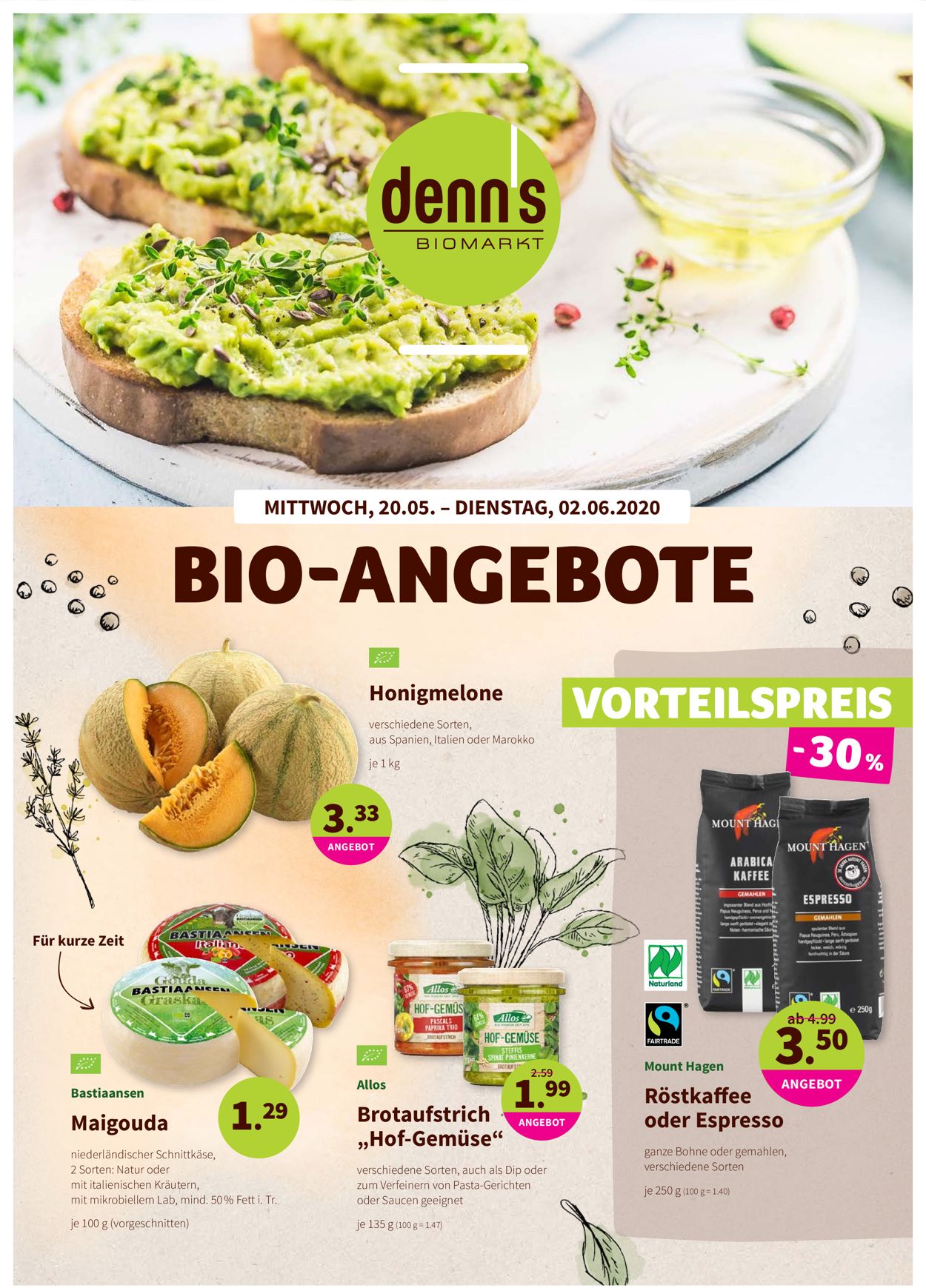 Denn's Biomarkt Prospekt - Aktuell vom 20.05-02.06.2020