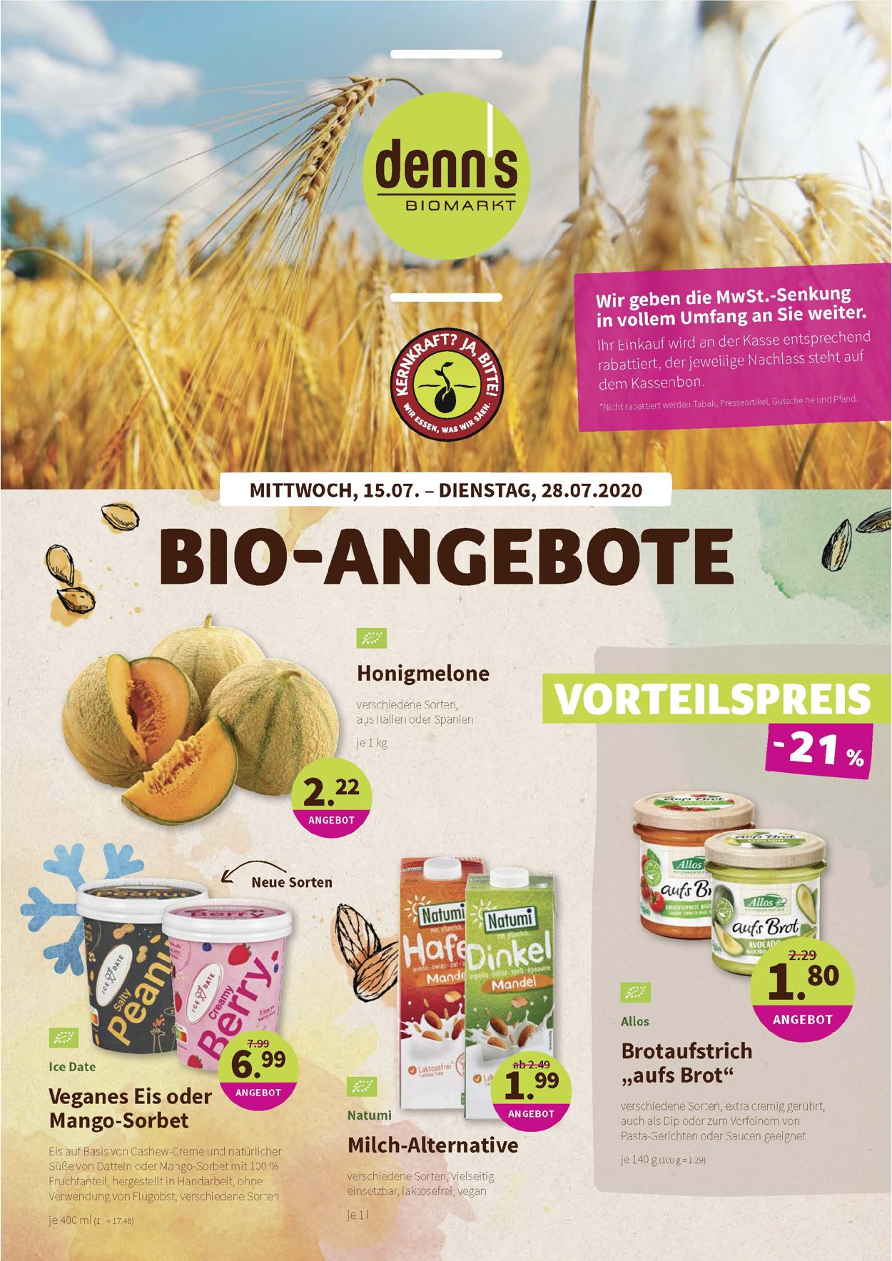 Denn's Biomarkt Prospekt - Aktuell vom 15.07-28.07.2020