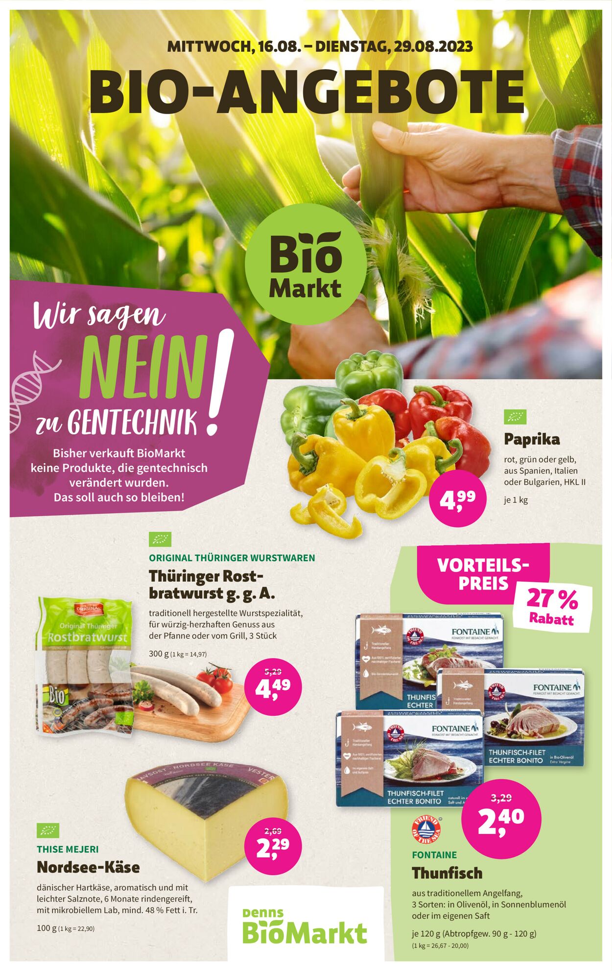 Denn's Biomarkt Prospekt - Aktuell vom 16.08-29.08.2023