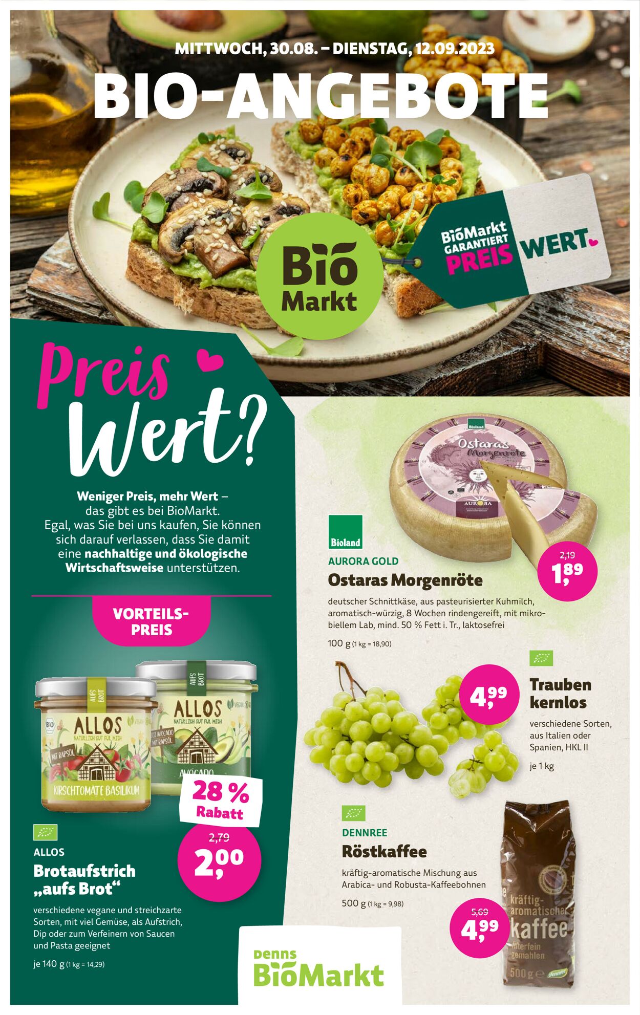 Denn's Biomarkt Prospekt - Aktuell vom 30.08-12.09.2023