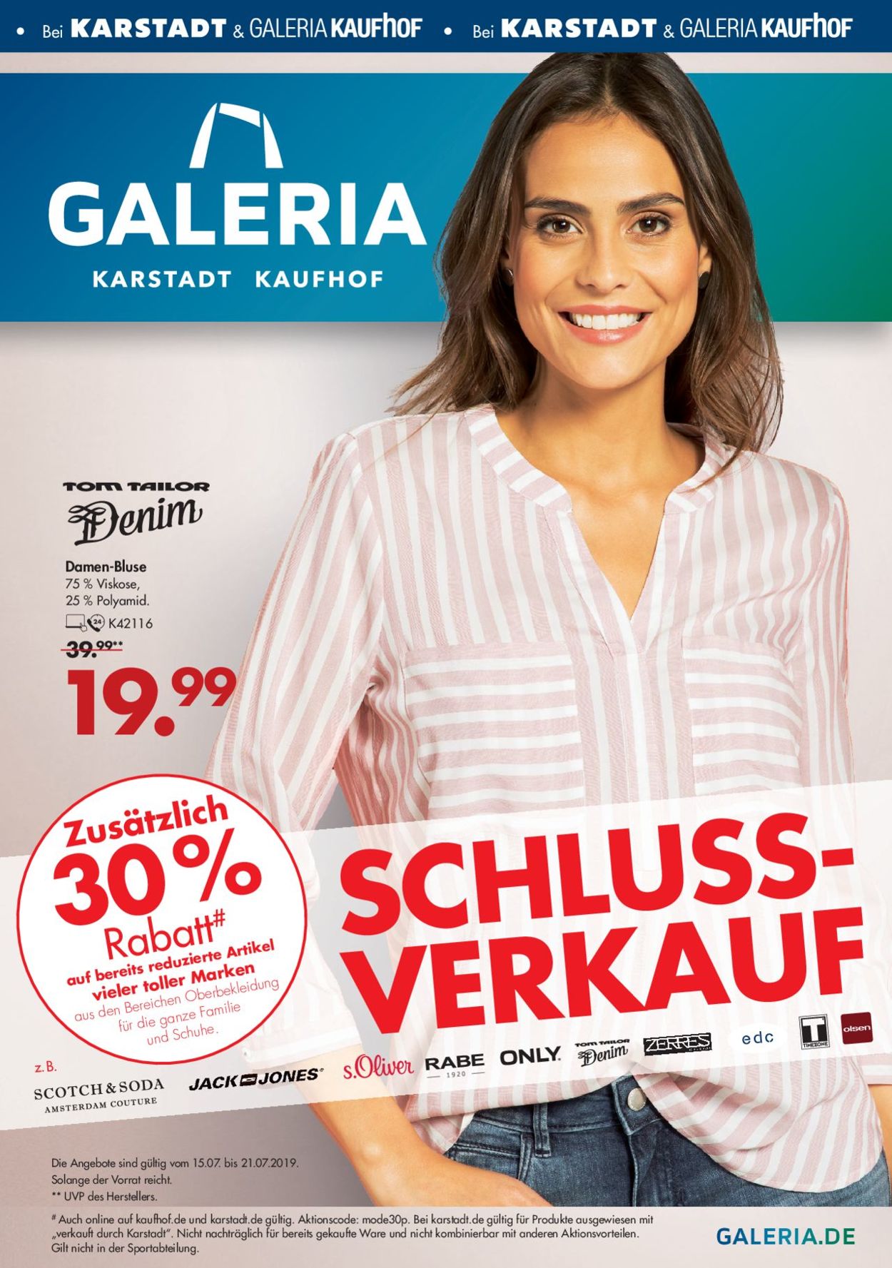GALERIA Kaufhof Prospekt - Aktuell vom 15.07-21.07.2019