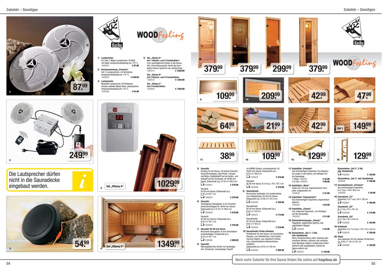 hagebaumarkt Sauna Prospekt - Aktuell vom 01.08-30.06.2021 (Seite 28)