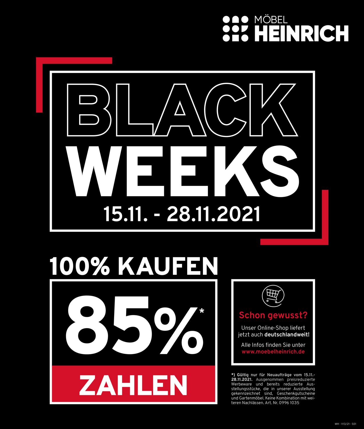 Möbel Heinrich BLACK WEEKS 2021 Prospekt - Aktuell vom 15.11-28.11.2021