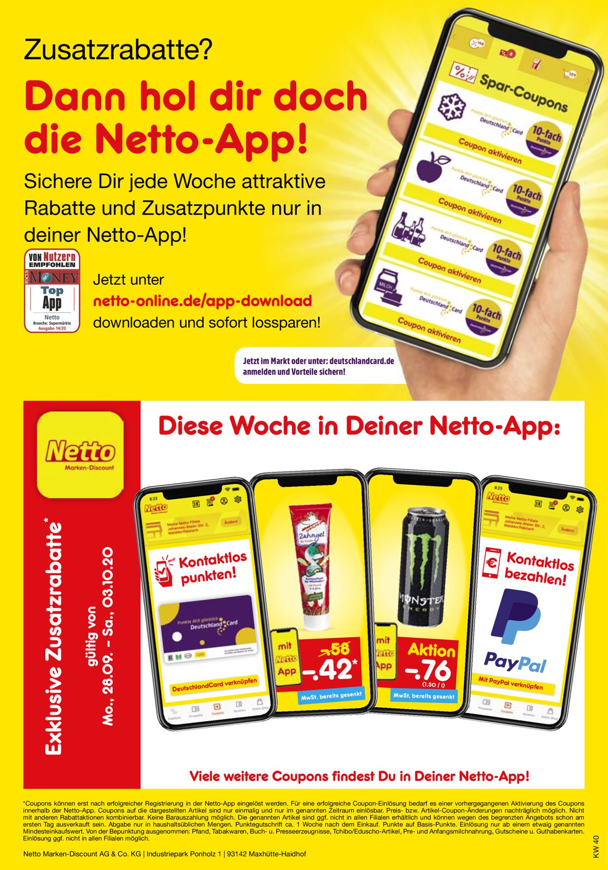 Netto Marken-Discount Prospekt - Aktuell vom 28.09-02.10.2020 (Seite 39)