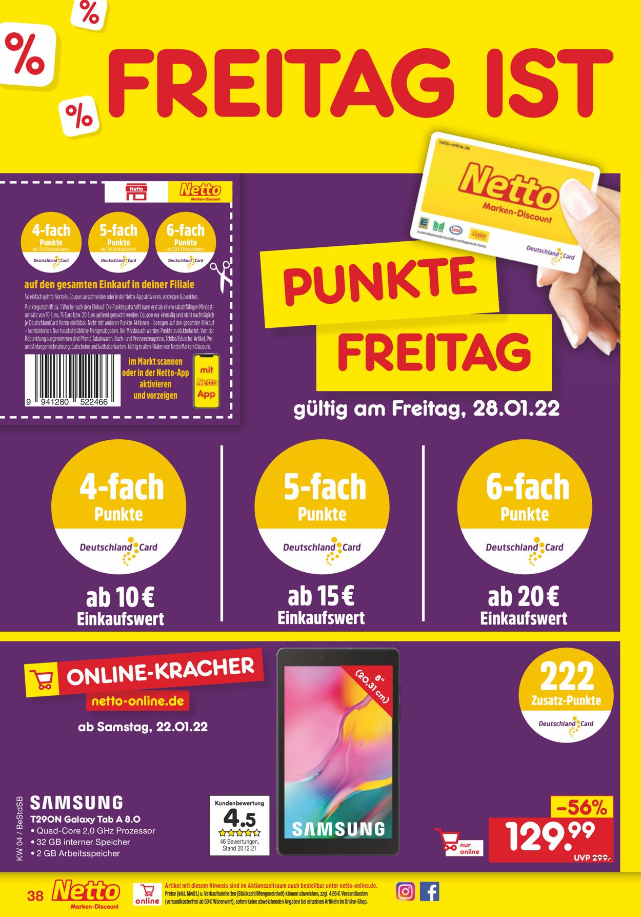 Netto Marken-Discount Prospekt - Aktuell vom 24.01-29.01.2022 (Seite 38)