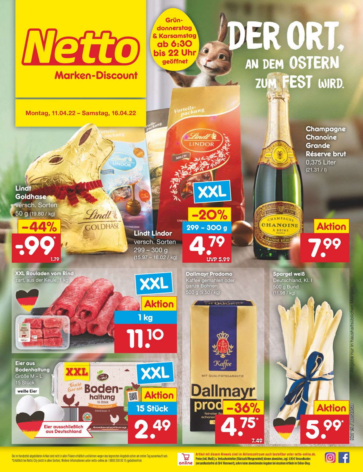 Netto Marken-Discount Ostern 2022 Prospekt - Aktuell vom 11.04-16.04.2022