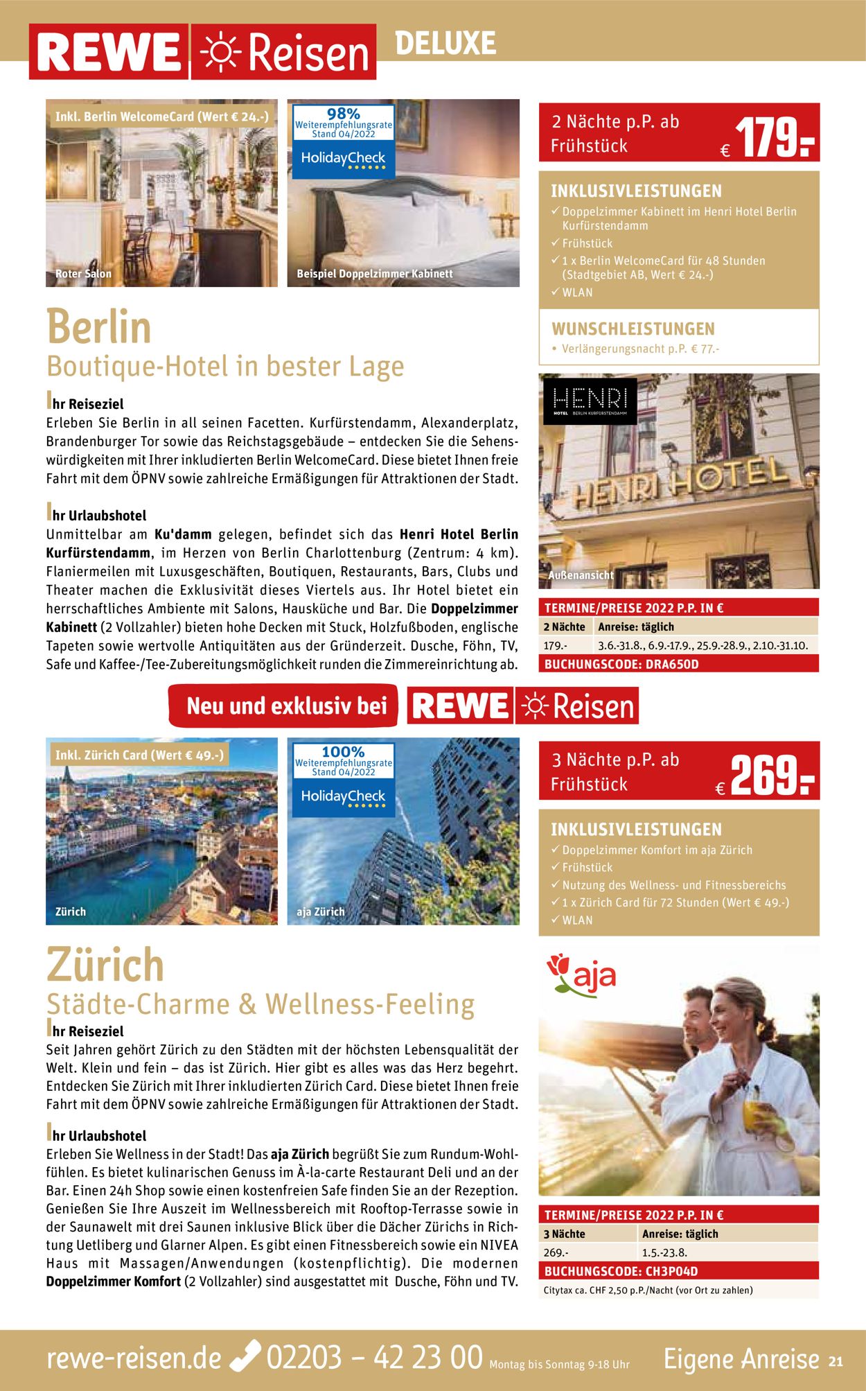 REWE Reisen Prospekt - Aktuell vom 01.05-31.05.2022 (Seite 21)