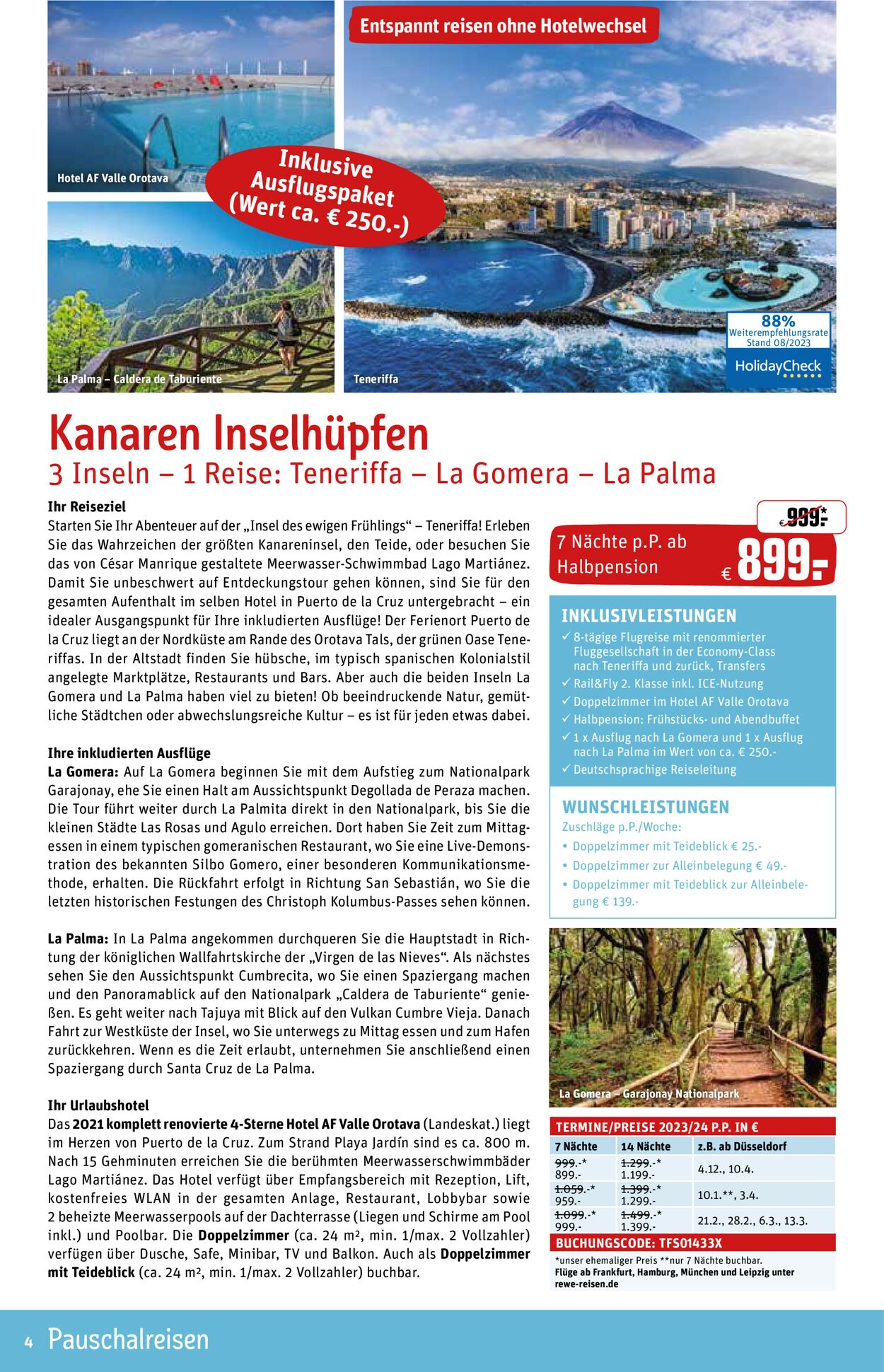 REWE Reisen Prospekt - Aktuell vom 01.09-30.09.2023 (Seite 4)