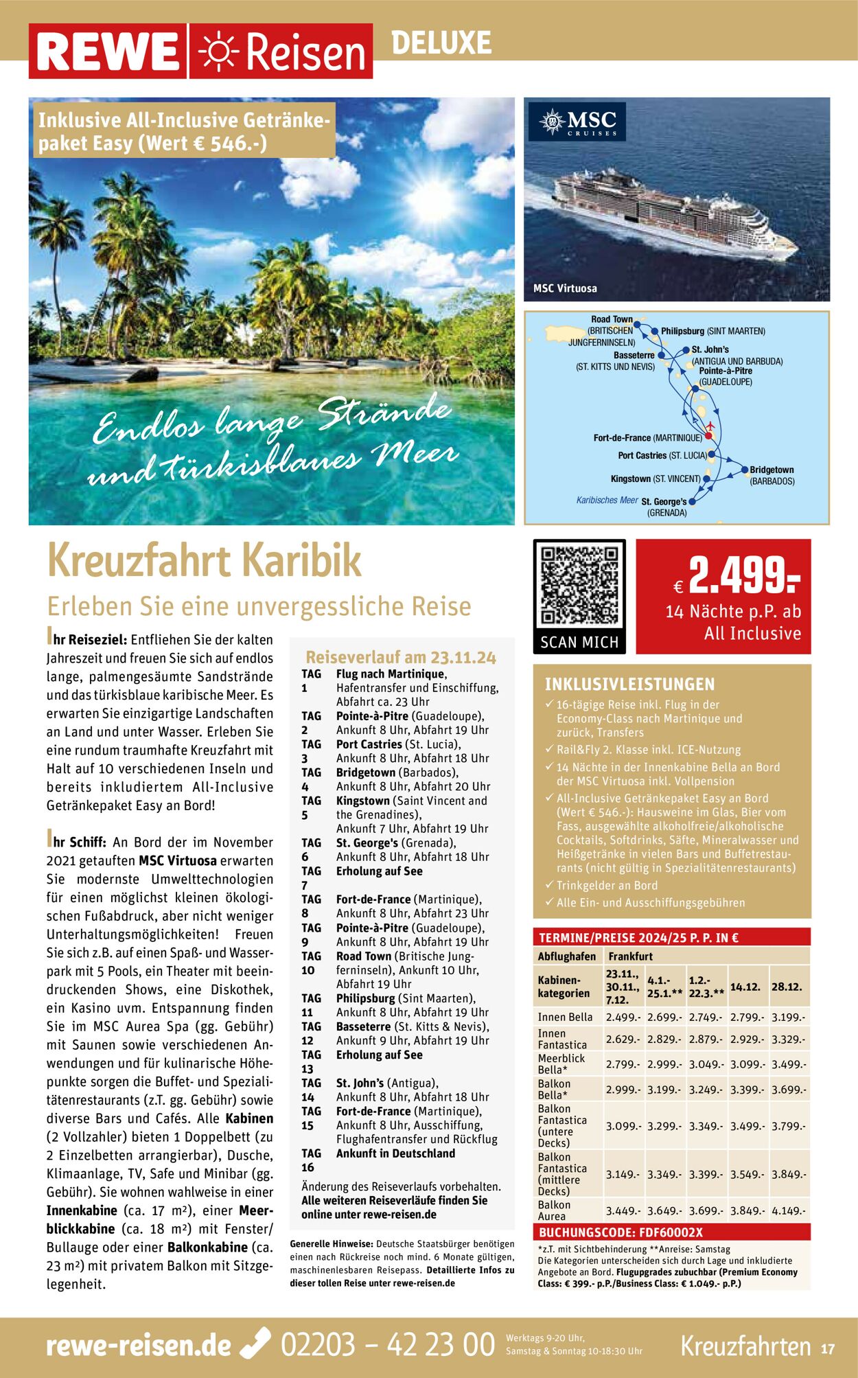 REWE Reisen Prospekt - Aktuell vom 01.04-30.04.2024 (Seite 17)