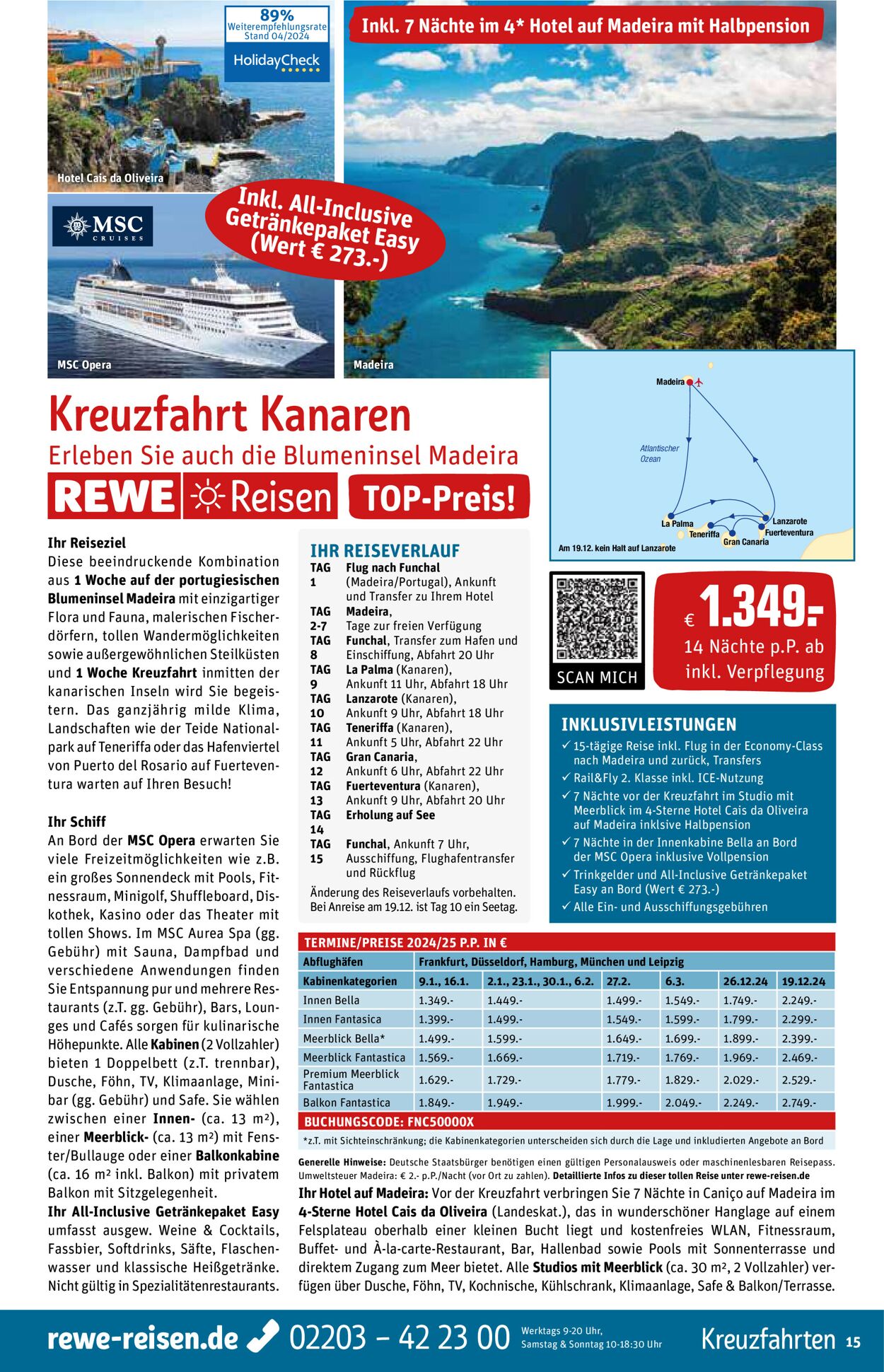 REWE Reisen Prospekt - Aktuell vom 01.05-31.05.2024 (Seite 15)