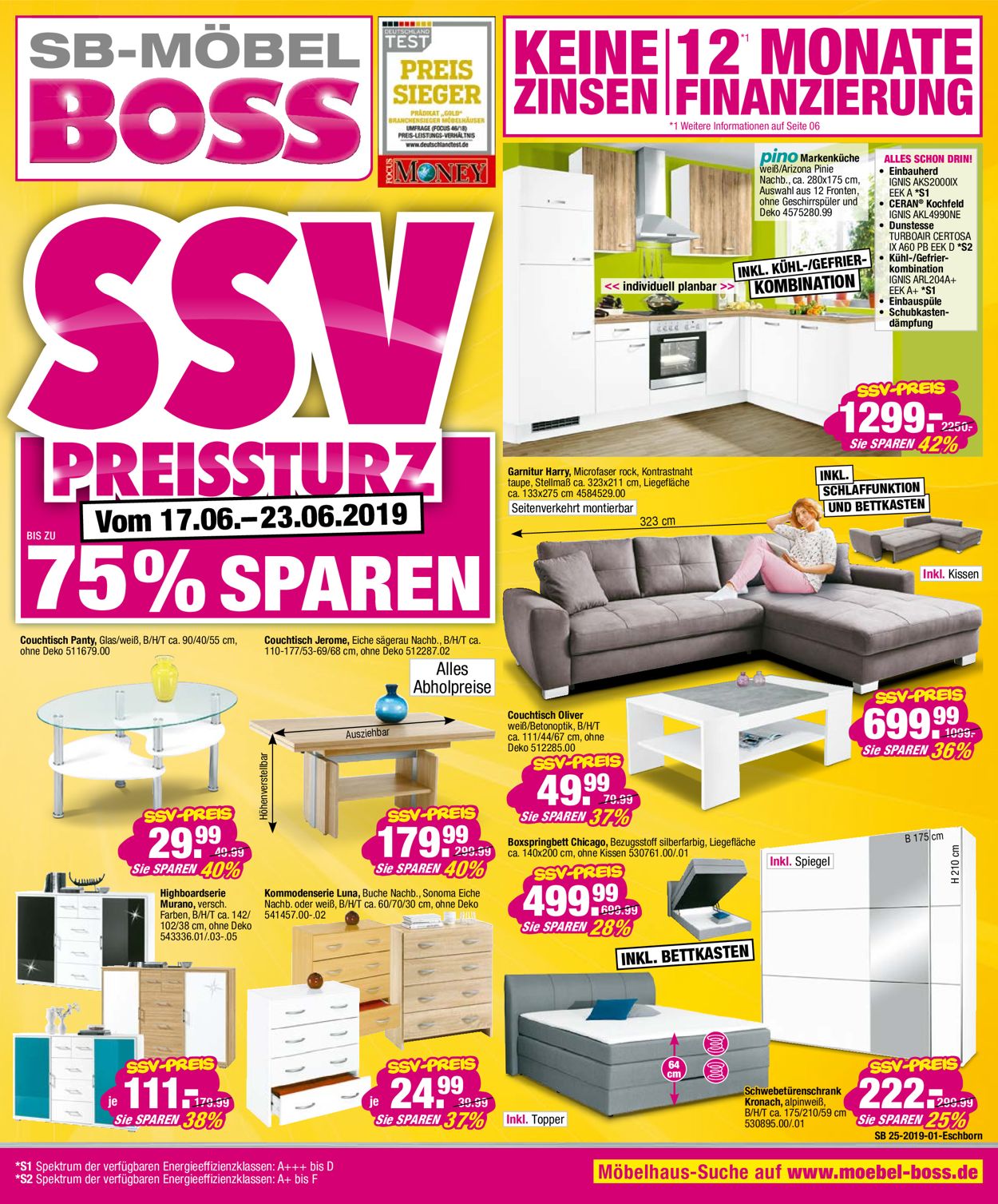 SB Möbel Boss Prospekt - Aktuell vom 17.08-23.08.2019