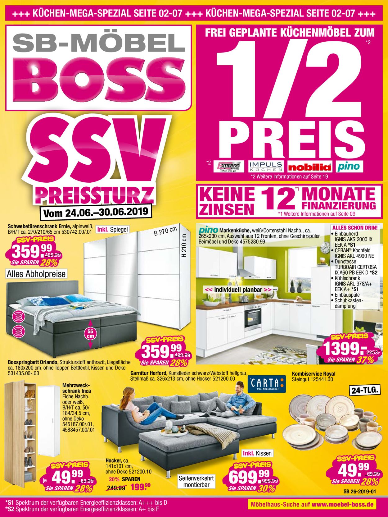 SB Möbel Boss Prospekt - Aktuell vom 24.06-30.06.2019