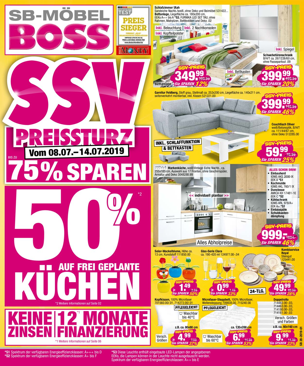 SB Möbel Boss Prospekt - Aktuell vom 08.07-14.07.2019
