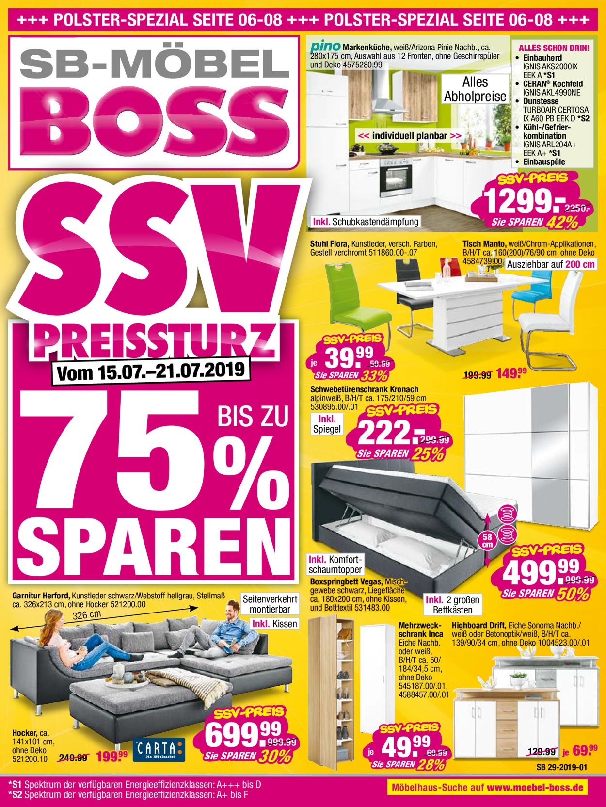 SB Möbel Boss Prospekt - Aktuell vom 15.07-21.07.2019