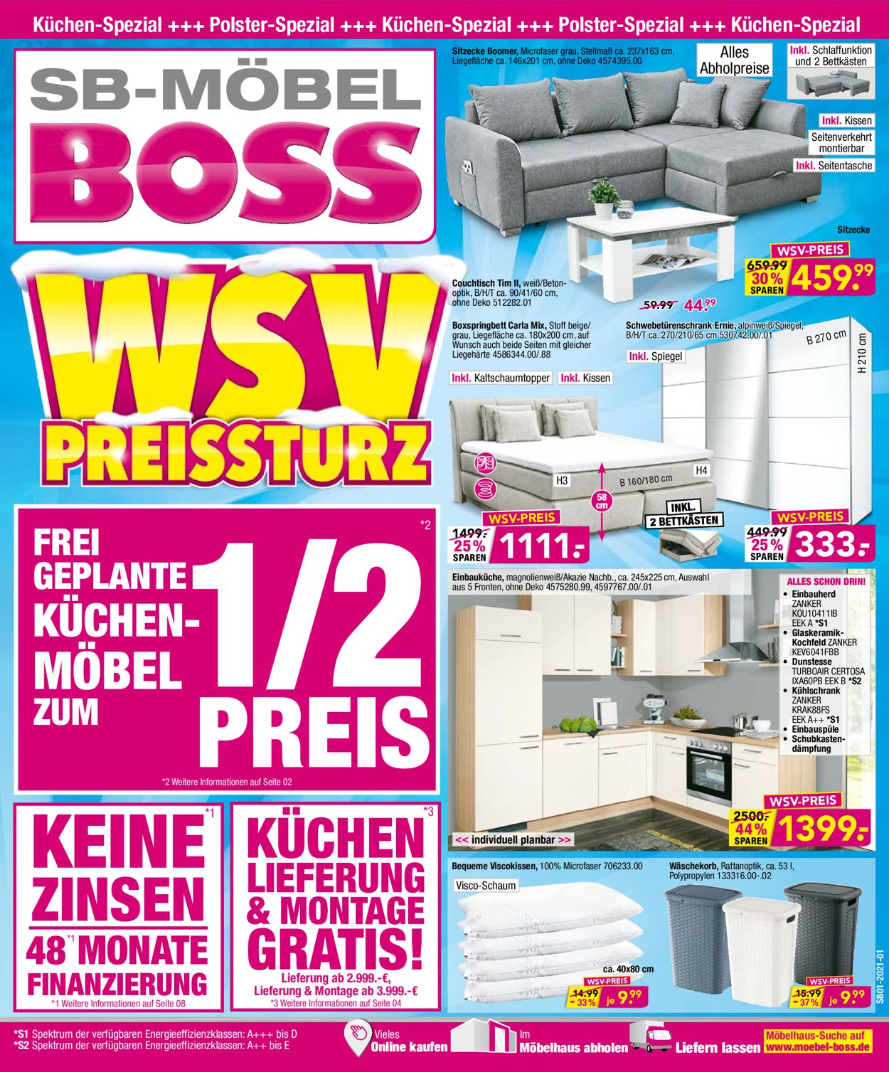 SB Möbel Boss Prospekt - Aktuell vom 05.01-11.01.2021
