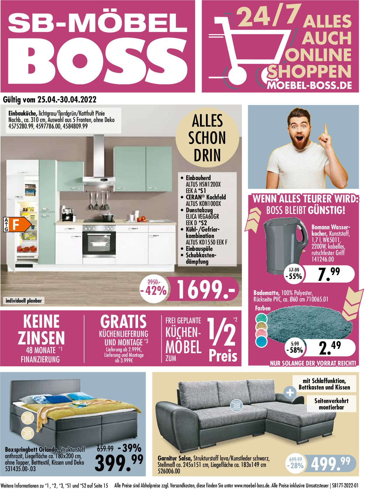SB Möbel Boss Prospekt - Aktuell vom 25.04-30.04.2022