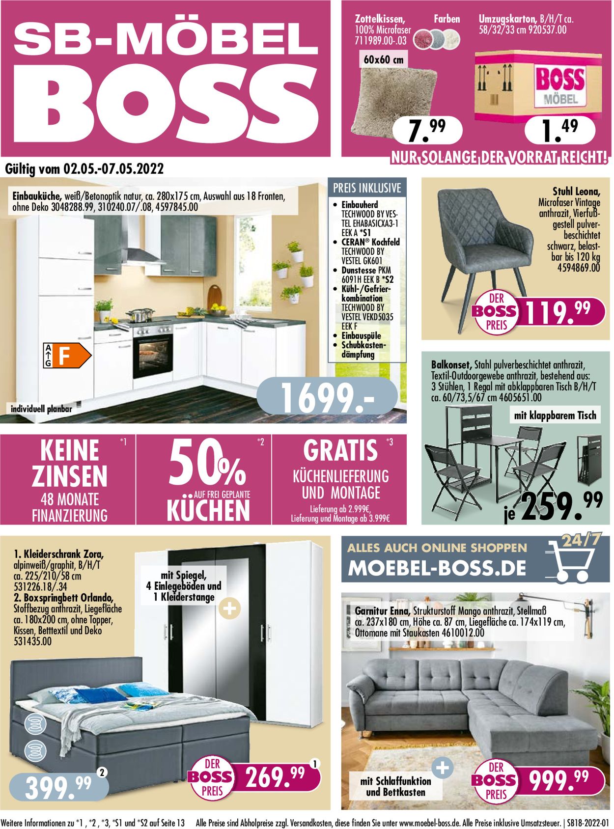 SB Möbel Boss Prospekt - Aktuell vom 02.05-07.05.2022