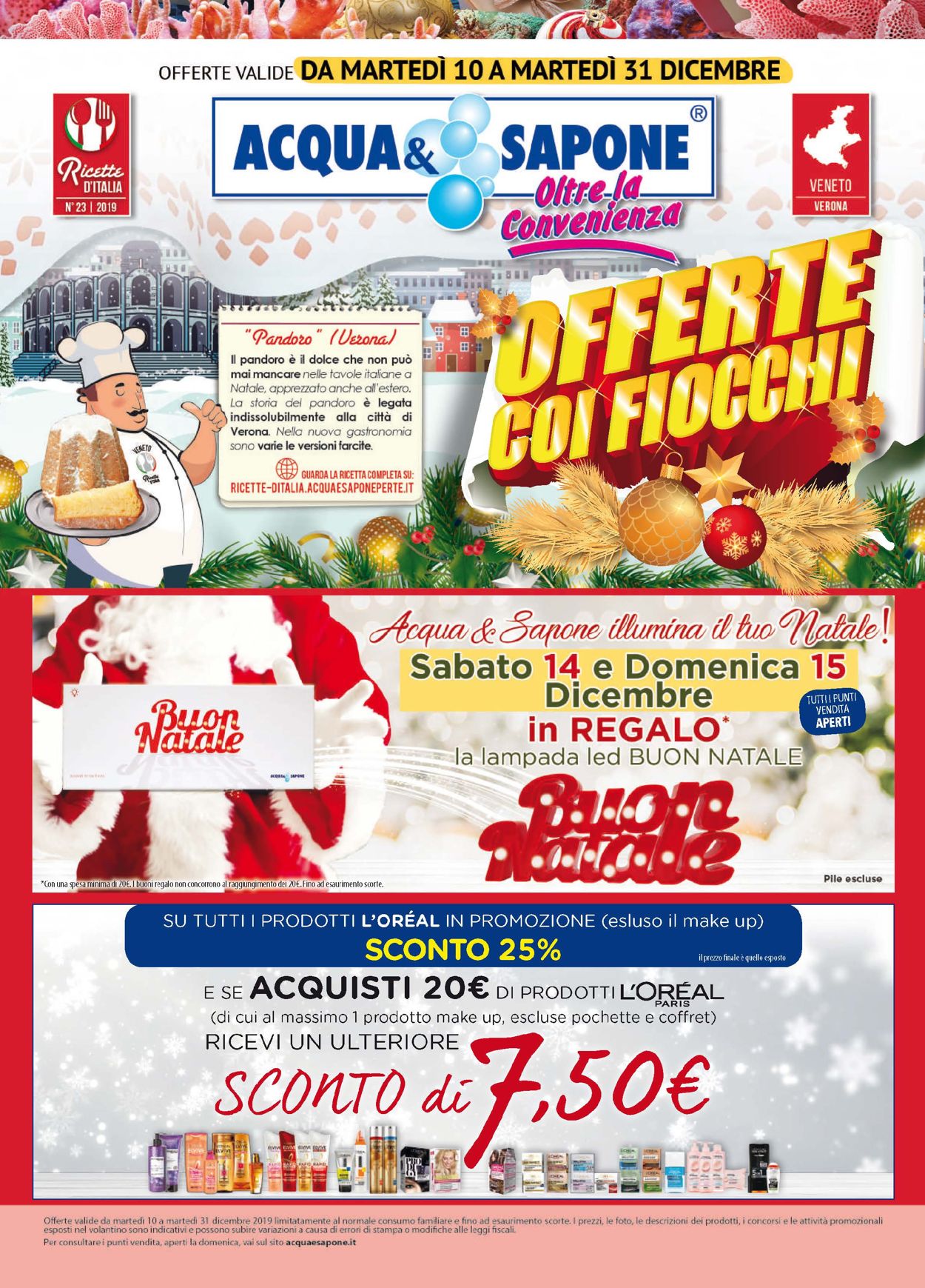 Volantino Il volantino natalizio di Acqua & Sapone - Offerte 10/12-31/12/2019