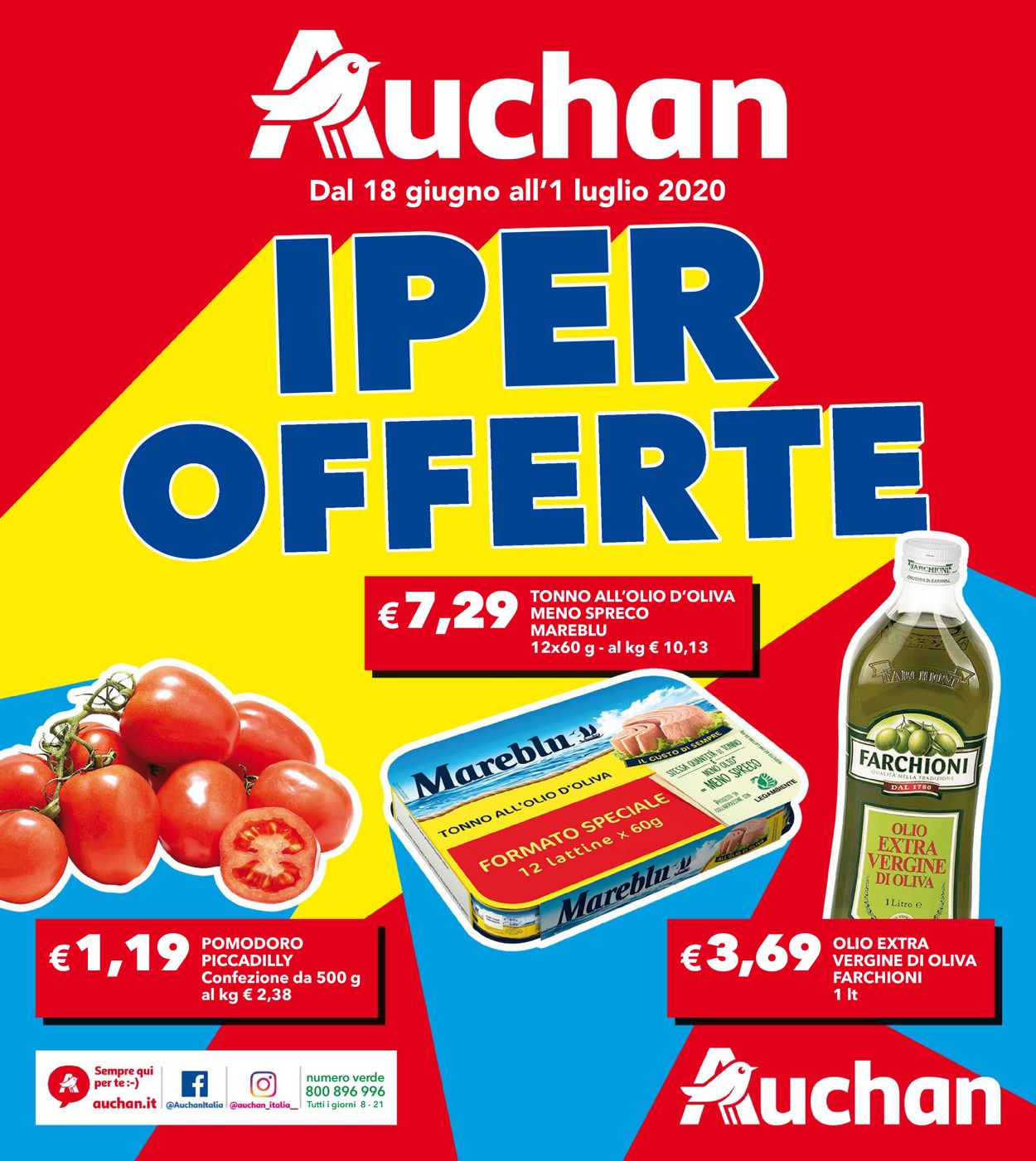 Volantino Auchan - Offerte 18/06-01/07/2020