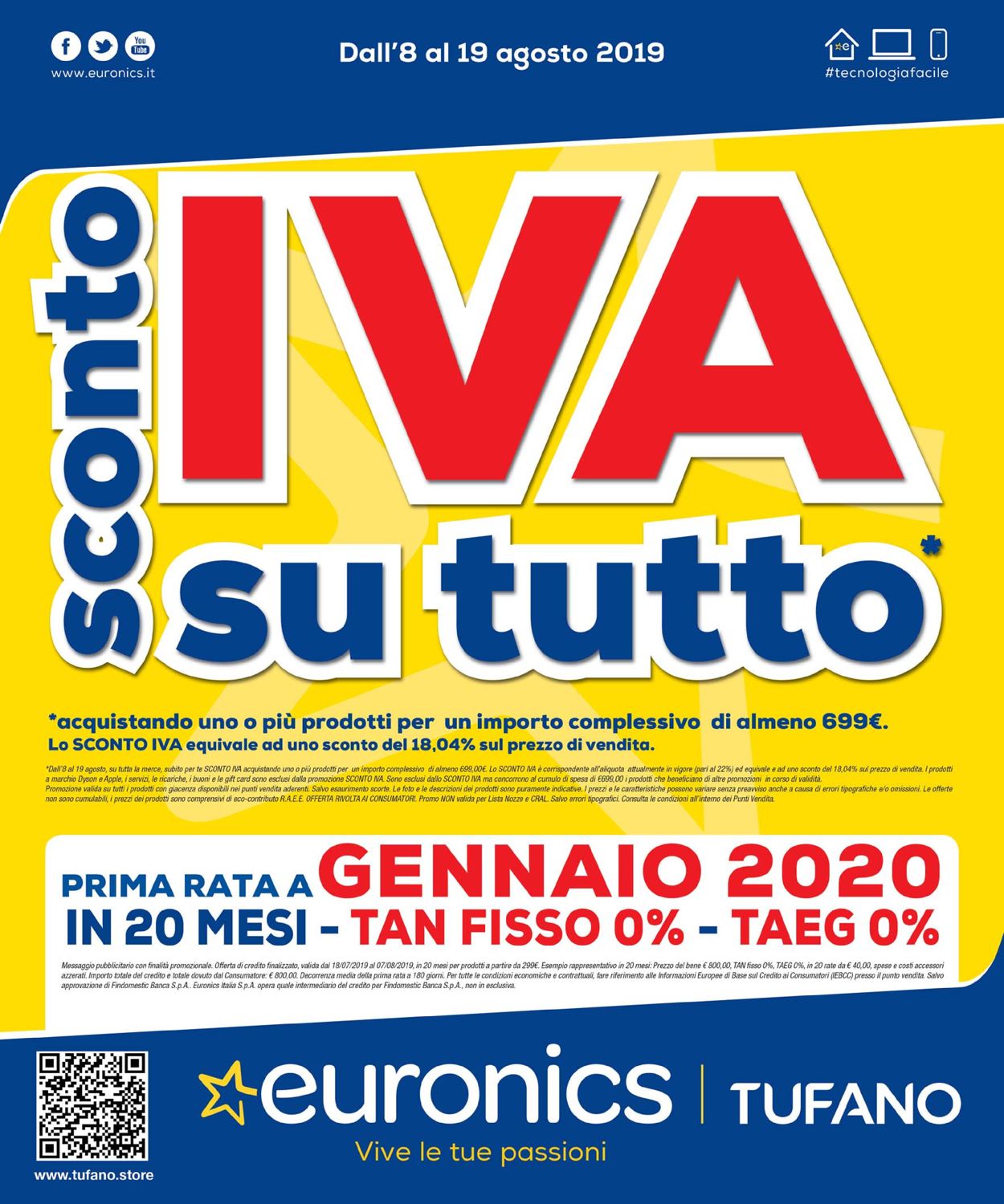 Volantino Euronics - Offerte 08/08-19/08/2019