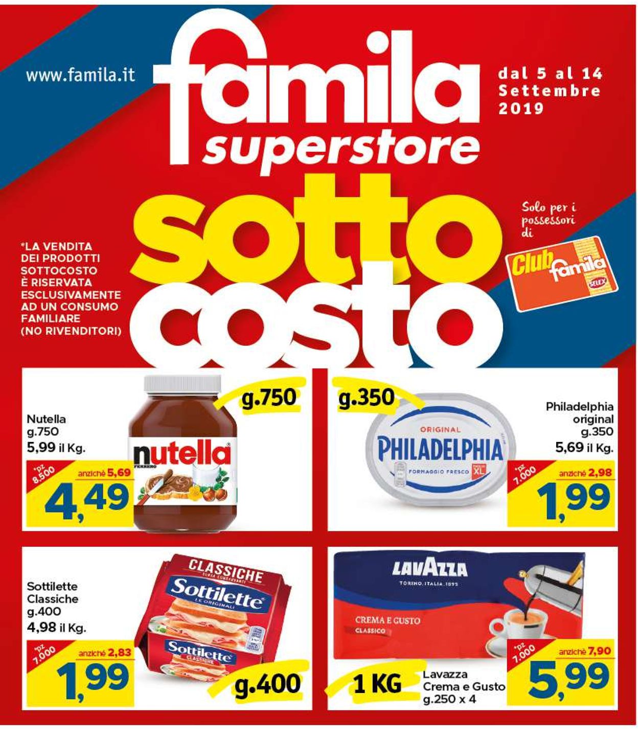 Volantino Famila - Offerte 05/09-14/09/2019