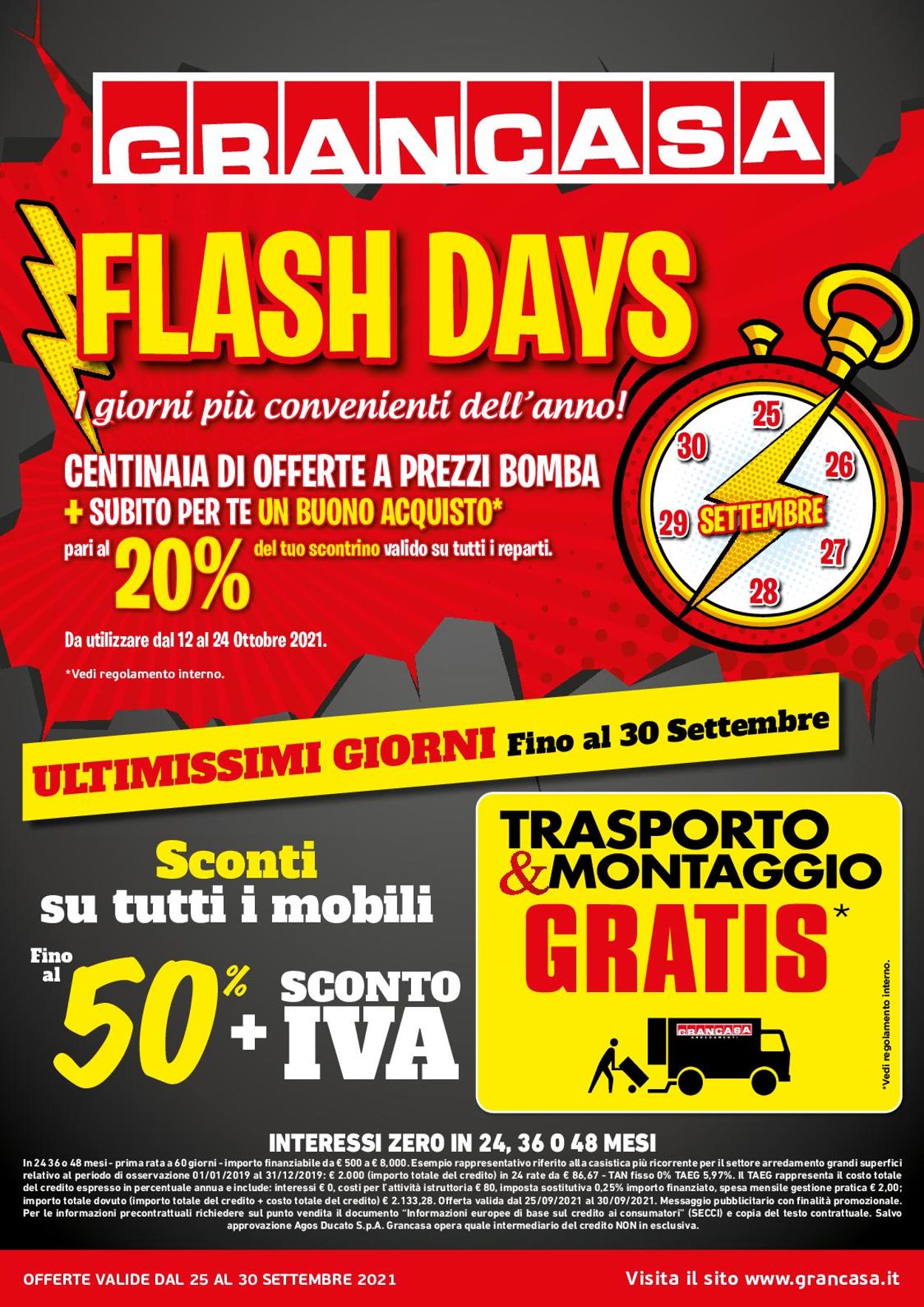 Volantino Grancasa - FLASH DAYS ⚡ - Offerte 25/09-30/09/2021
