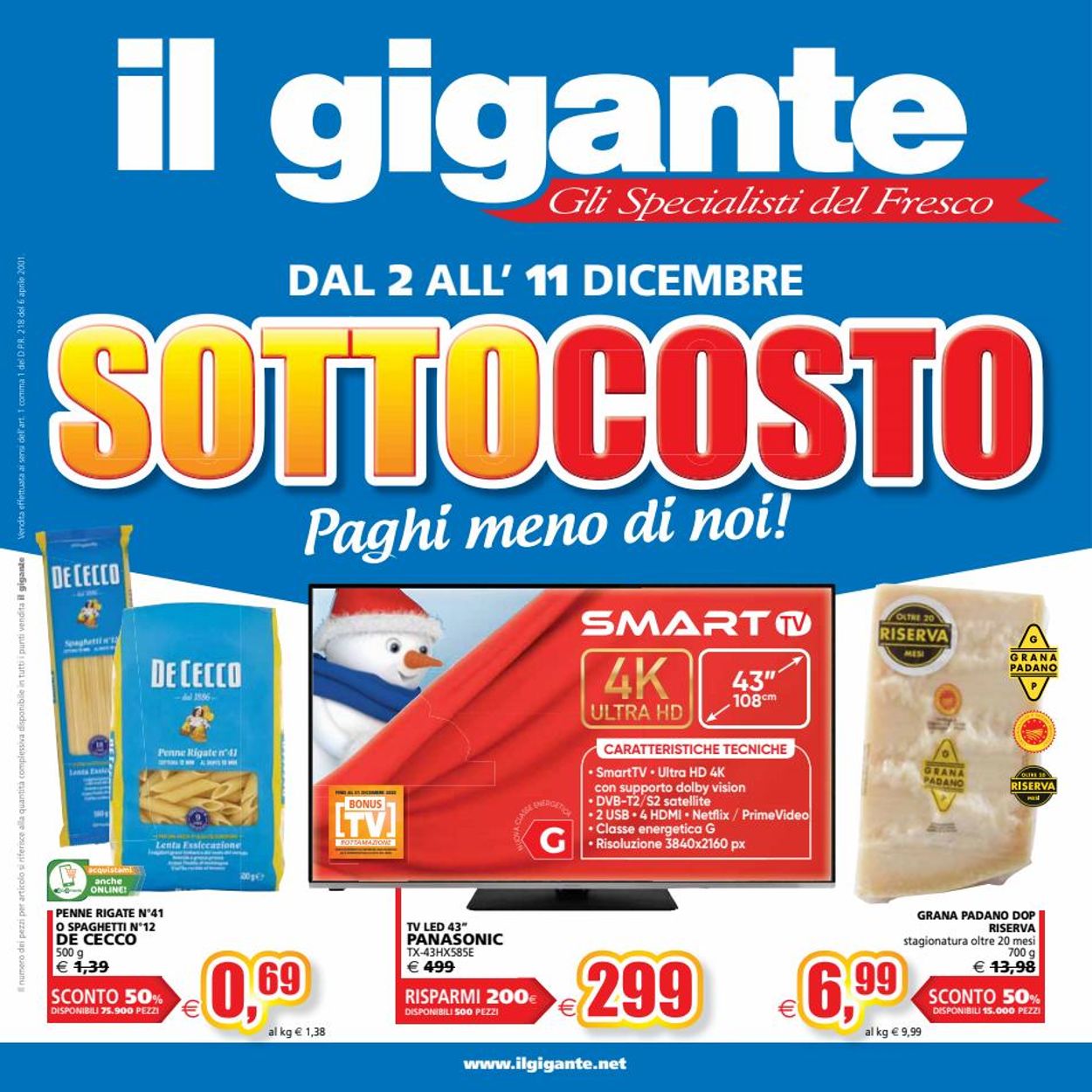 Volantino Il Gigante - Natale 2021 - Offerte 02/12-11/12/2021